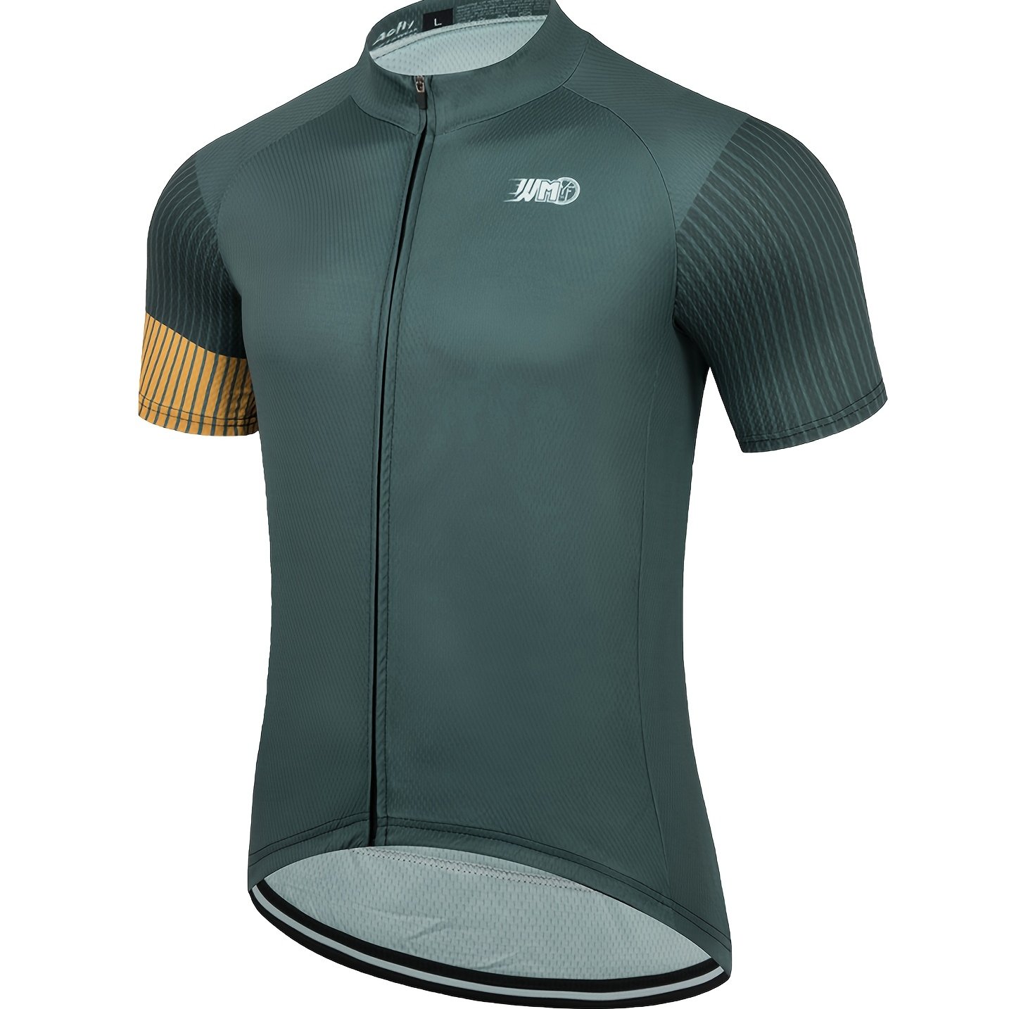 Image of Men's Cycling Shirt Featuring A Back Pocket, Designed For Quick Drying And , With Short Sleeves And Zipper, Ideal For Biking And Sports Activities