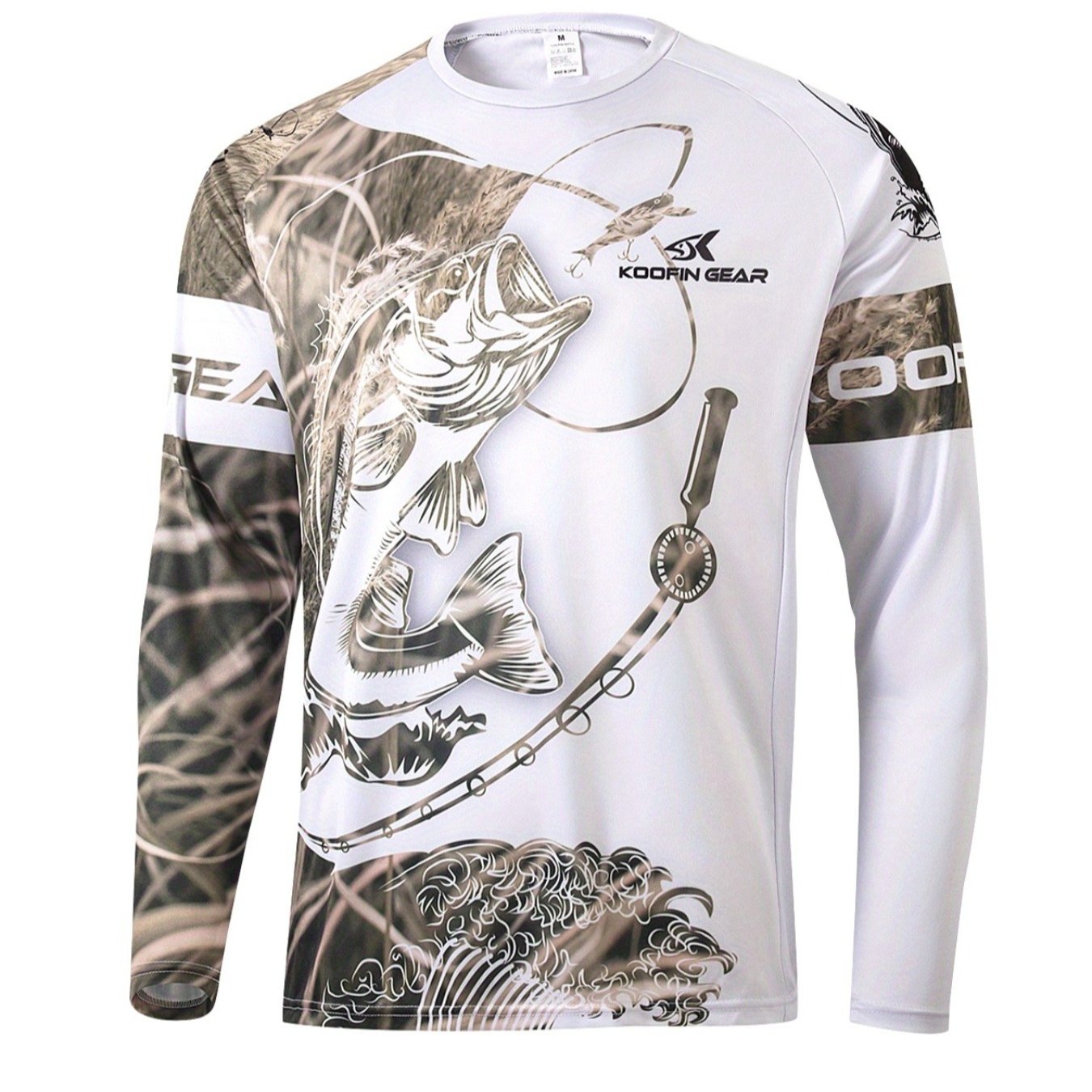 TEMU Men's Fishing Shirt - Soft, Breathable Polyester, Sleeves, Crew Neck, Unique Fish And Camouflage Patterns - , Fishing Costumes | Camouflage