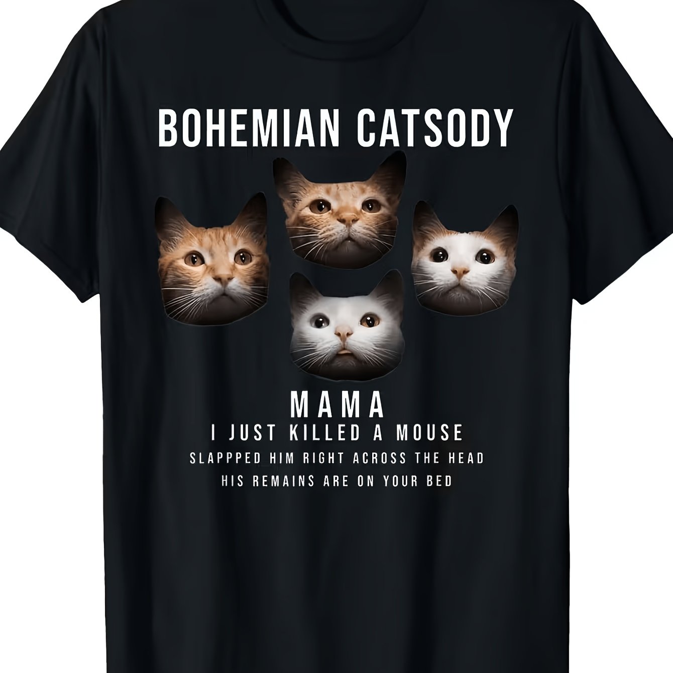 TEMU Bohemian Style Catsody Mom I Just A Mouse Cat T-shirt