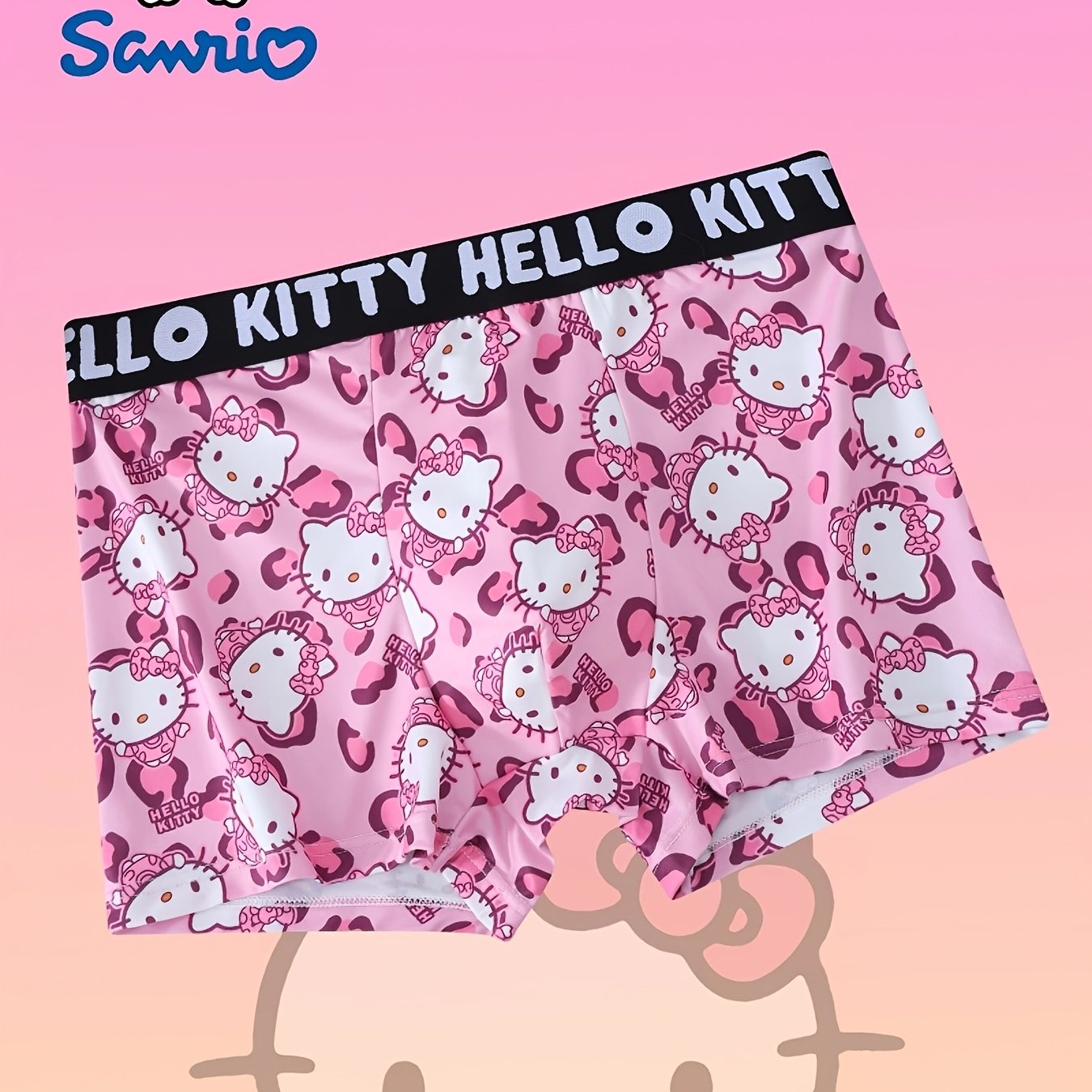 E-shop 1 Stück Sanrio Herren Boxershorts, Bequem Atmungsaktiv, Modische Unterwäsche, Elastischer Bund mit Musterdruck, Geeignet für alle Jahreszeiten