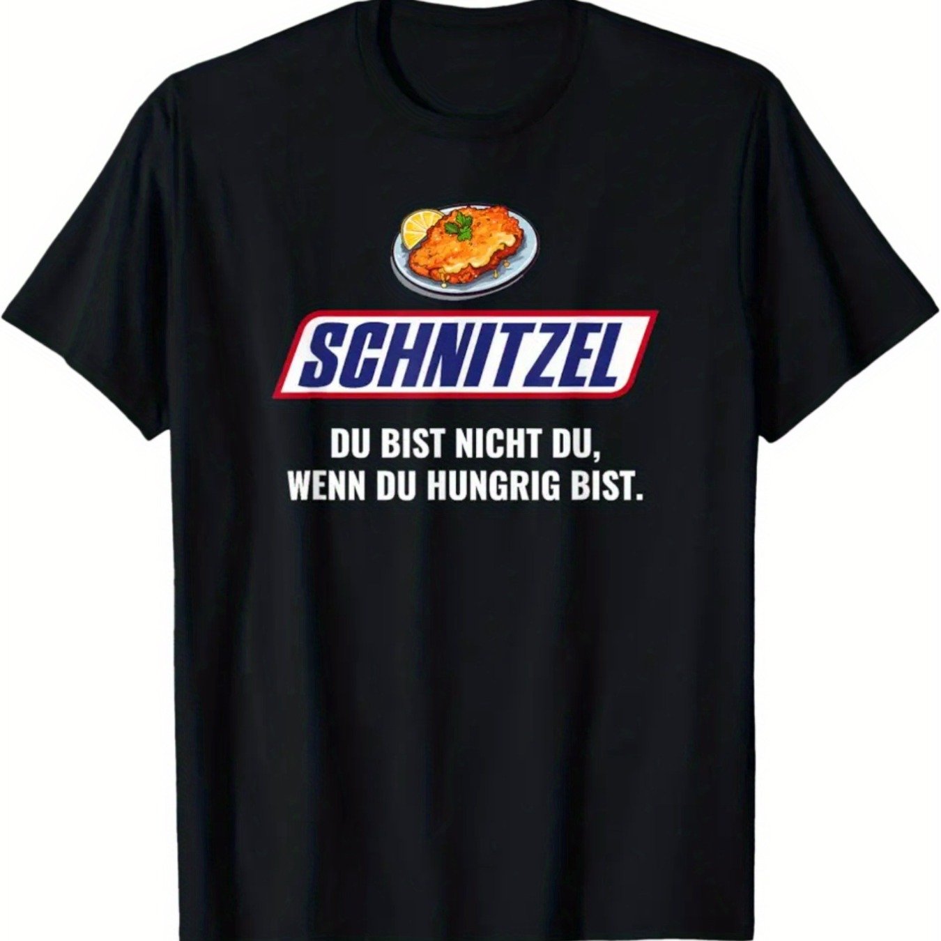 Image of Funny German T-shirt - "you're Not When You're Hungry" Saying With , German Text, Casual Round Neck Tee For - Fit Gift Suitable For German Cuisine Fans