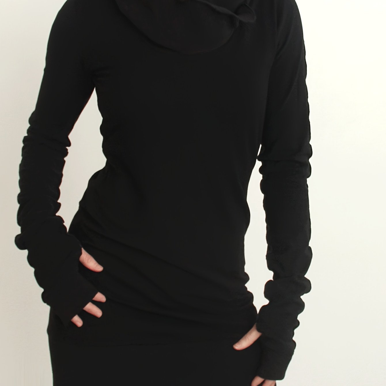 Autumn And Winter Women's Fashion Versatile Women's Elegant Black Dress Long-sleeved Hip Wrap Fashion Commuter Style Women's Autumn Dress