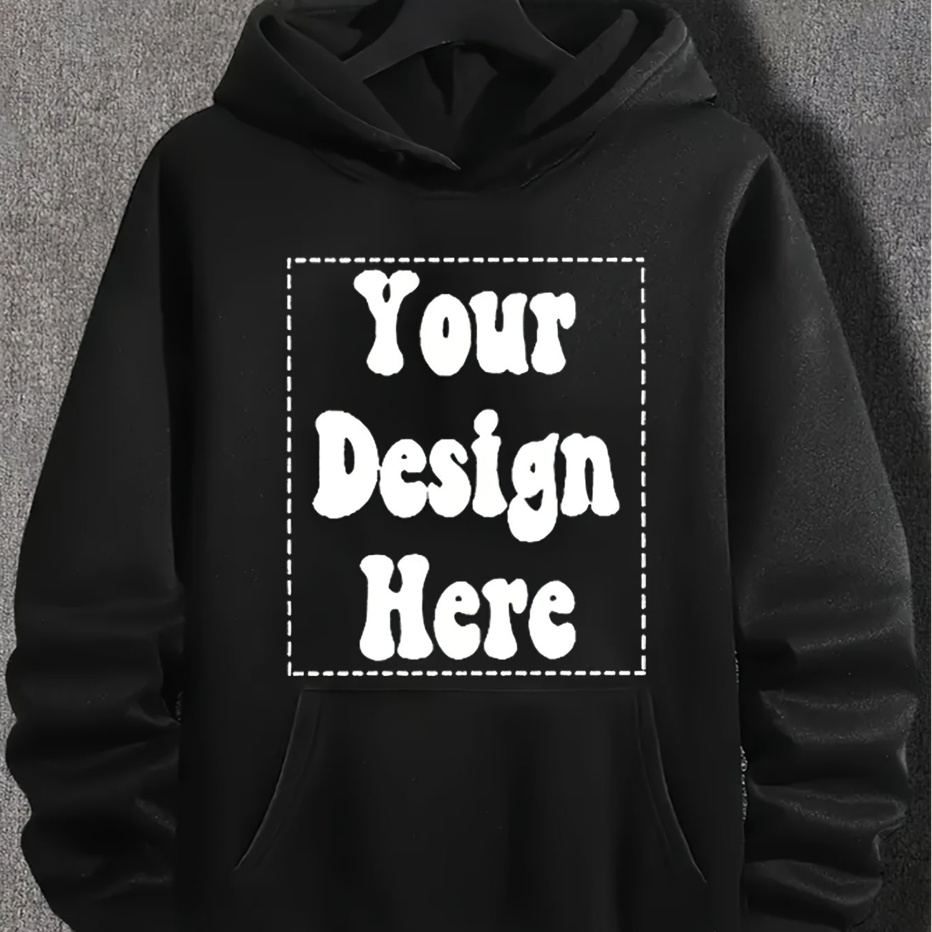 TEMU Sweat à capuche noir personnalisable avec texte personnalisé - Coupe ample, adapté pour adultes, lavable en machine pour activités de , salle de