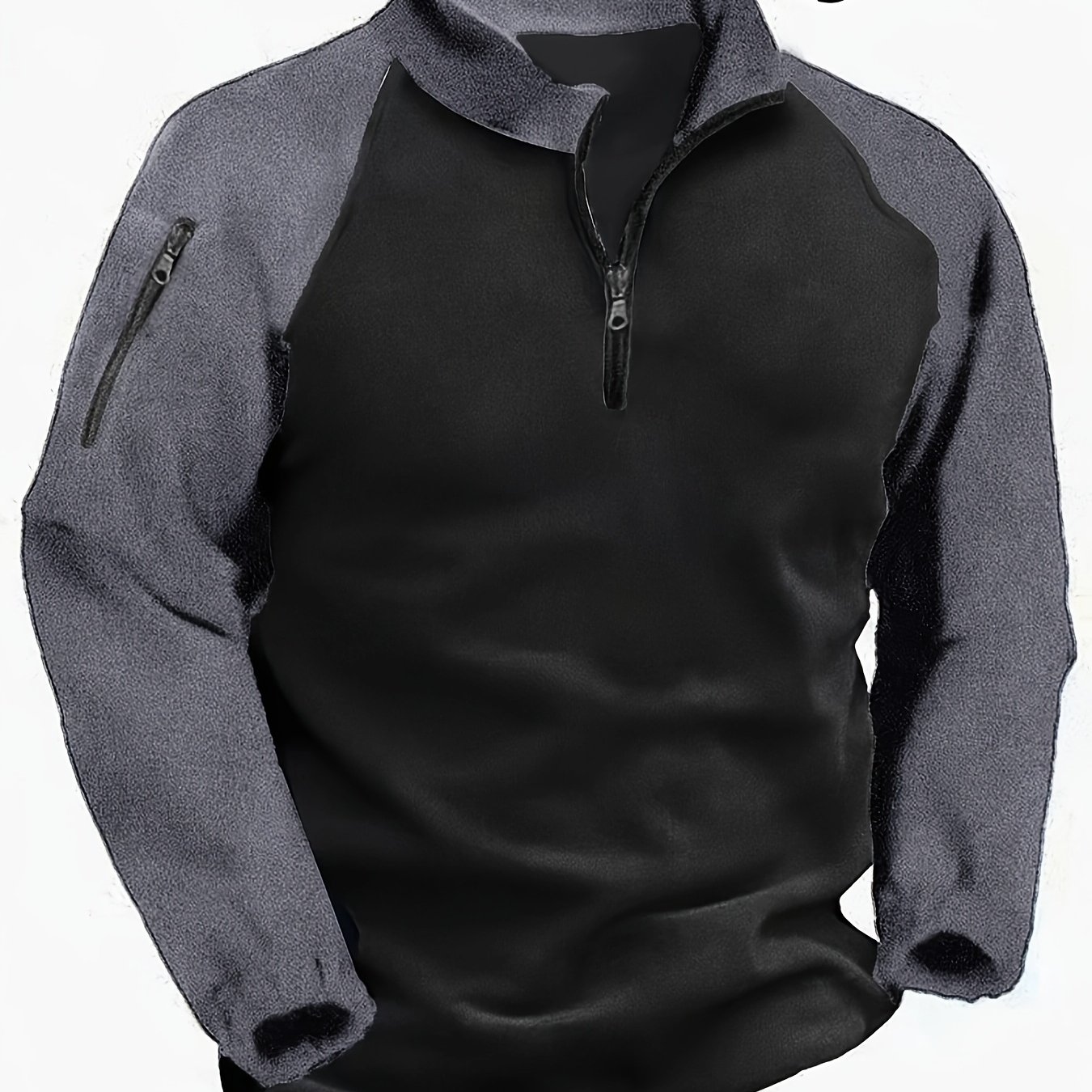 Image of Autumn Winter Reversible Size Men's Henley Shirt Color-block Outdoor Sports Top Warm Comfortable Suitable For Outdoor Leisure Plus Size Men's Clothing, New Season