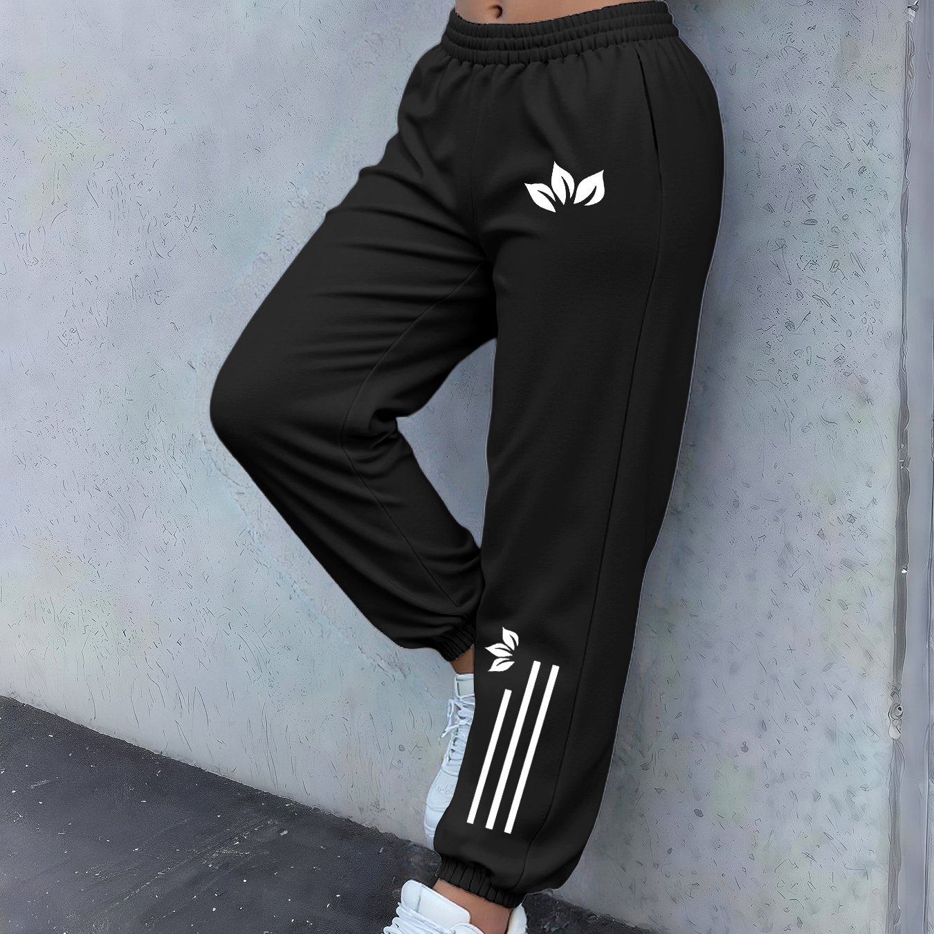 E-shop [xianluomao Exklusiv] Damen-Fleece-Jogginghose im europäischen & amerikanischen Stil mit exklusivem Buchstaben-Aufdruck, Damen-Hose mit