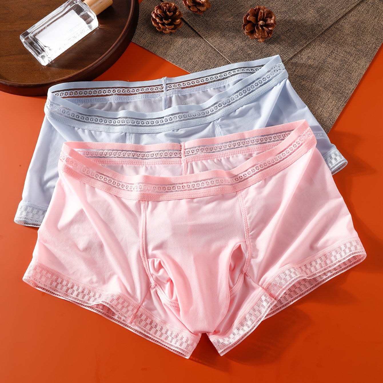 TEMU Two-pc Men's Boxer Briefs, Solid Color, Comfortable, Stylish, Breathable, And Comfortable Men's Stretch Underwear