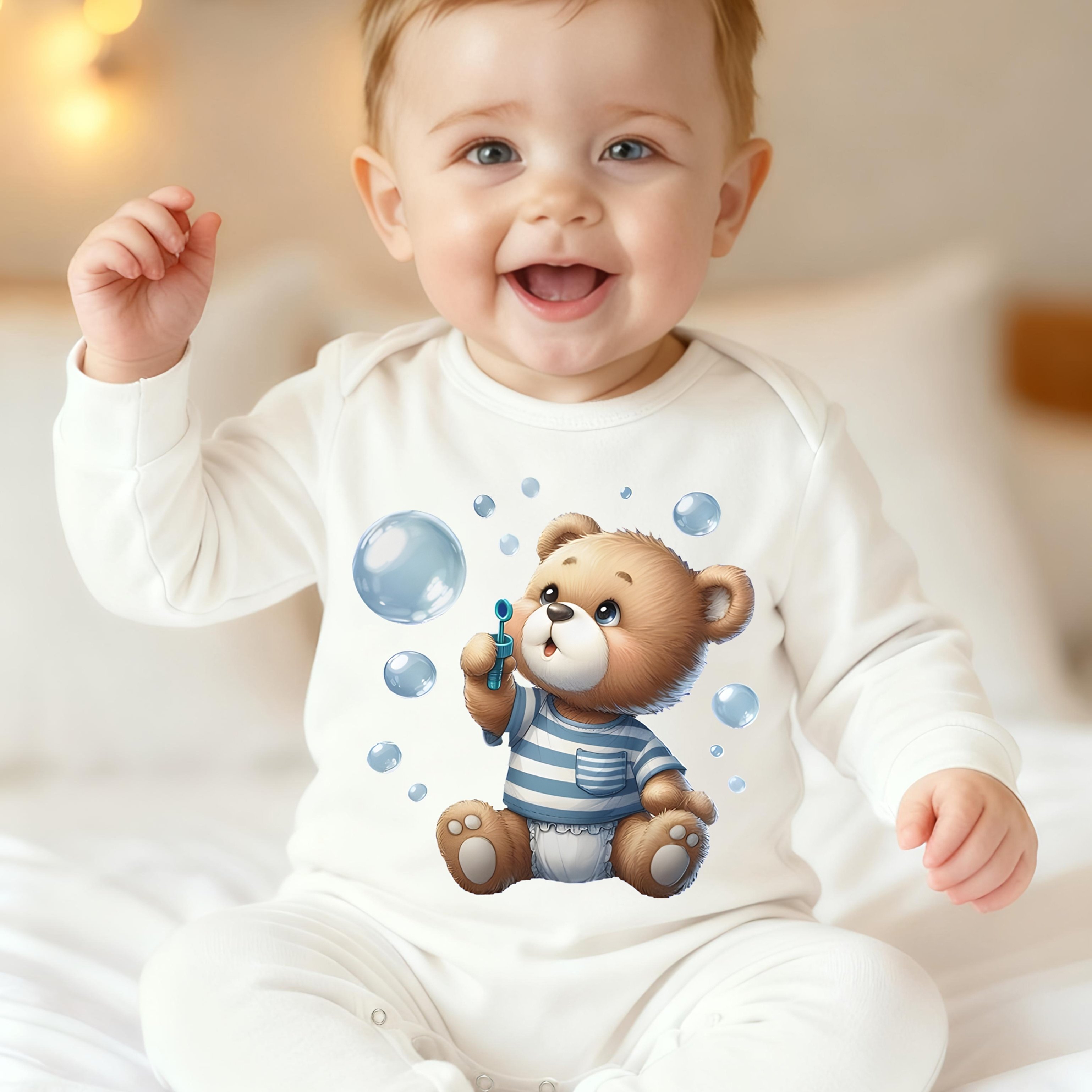 Image of Cute Cartoon Print Baby Footed Romper Newborn Crawling Suit Jumpsuit Soft Comfortable Pregnancy Gift, For Outdoor
