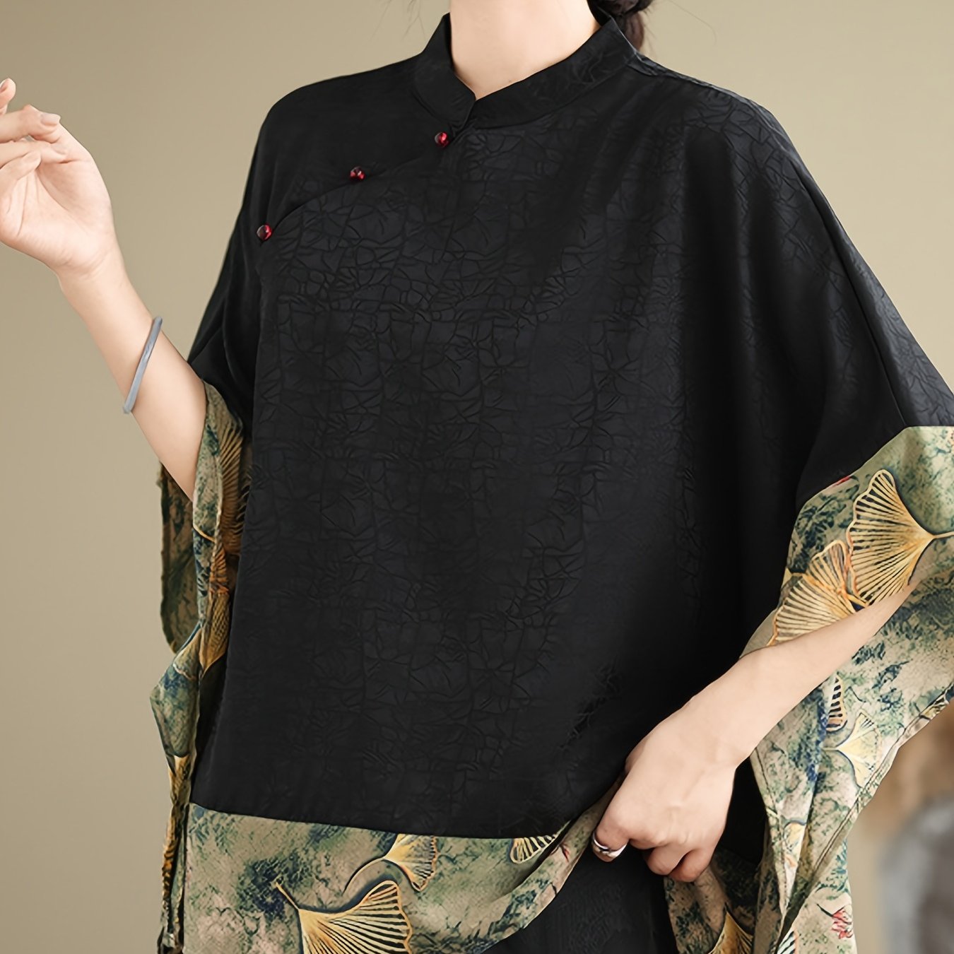 TEMU 春夏にの、女性用のボタンダウントップ、カジュアルなアッ、カジュアルなアッ|花柄プリントトップ|テクスチャー