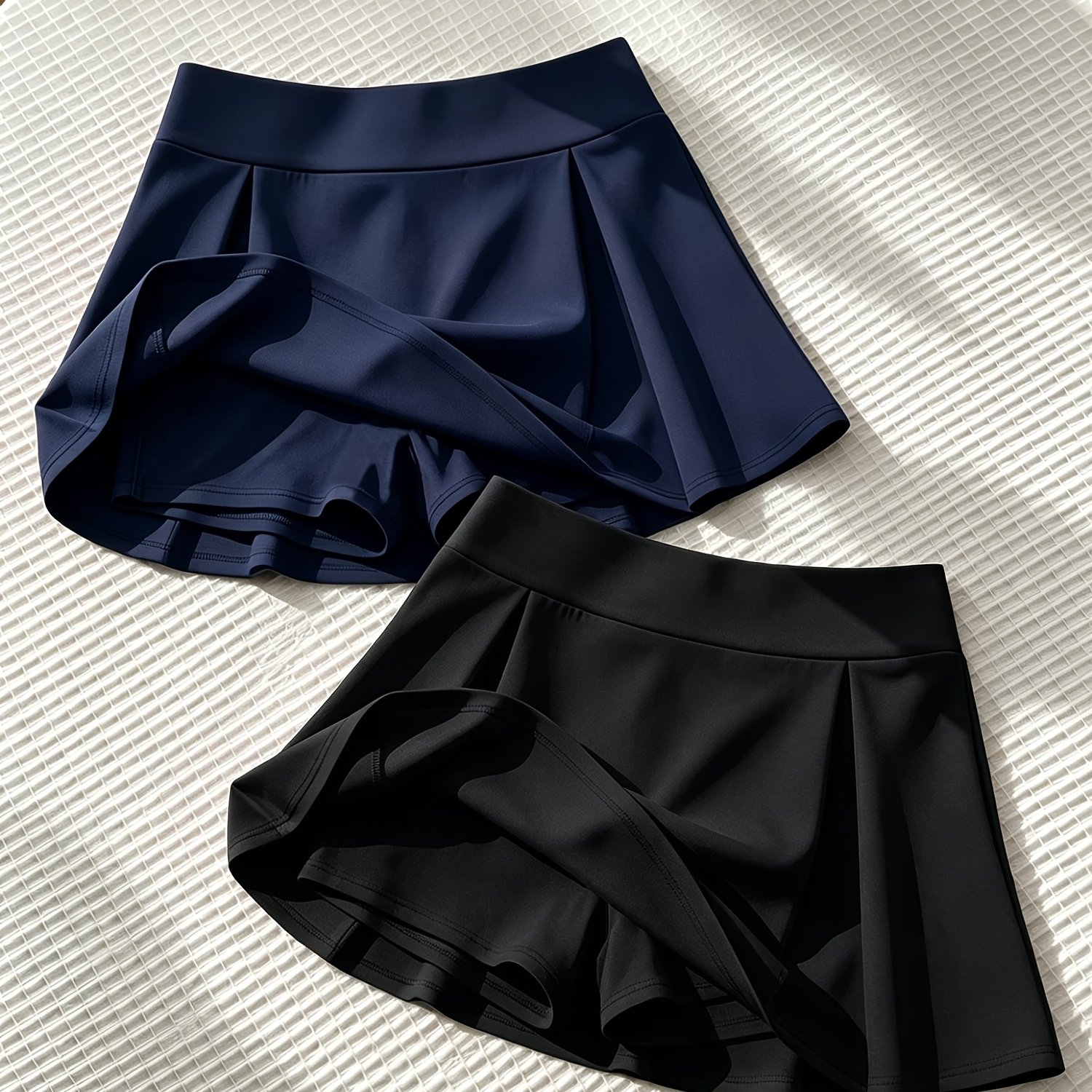 TEMU 2pcs High-waist Slim-fit Bodycon S Skirts, Solid Color Anti-see-through Skirts, Spring/summer Casual Fashion Women's Skirts