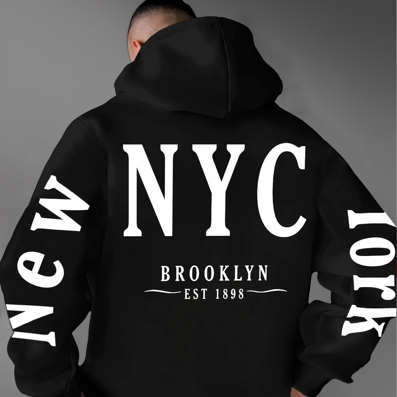 TEMU 1pc Men's Casual Fashion Trendy Brand Western Hip-hop Street Style Easy Letter Print Hoodie, Long Sleeve Pullover, Regular Men's Sweatshirt
