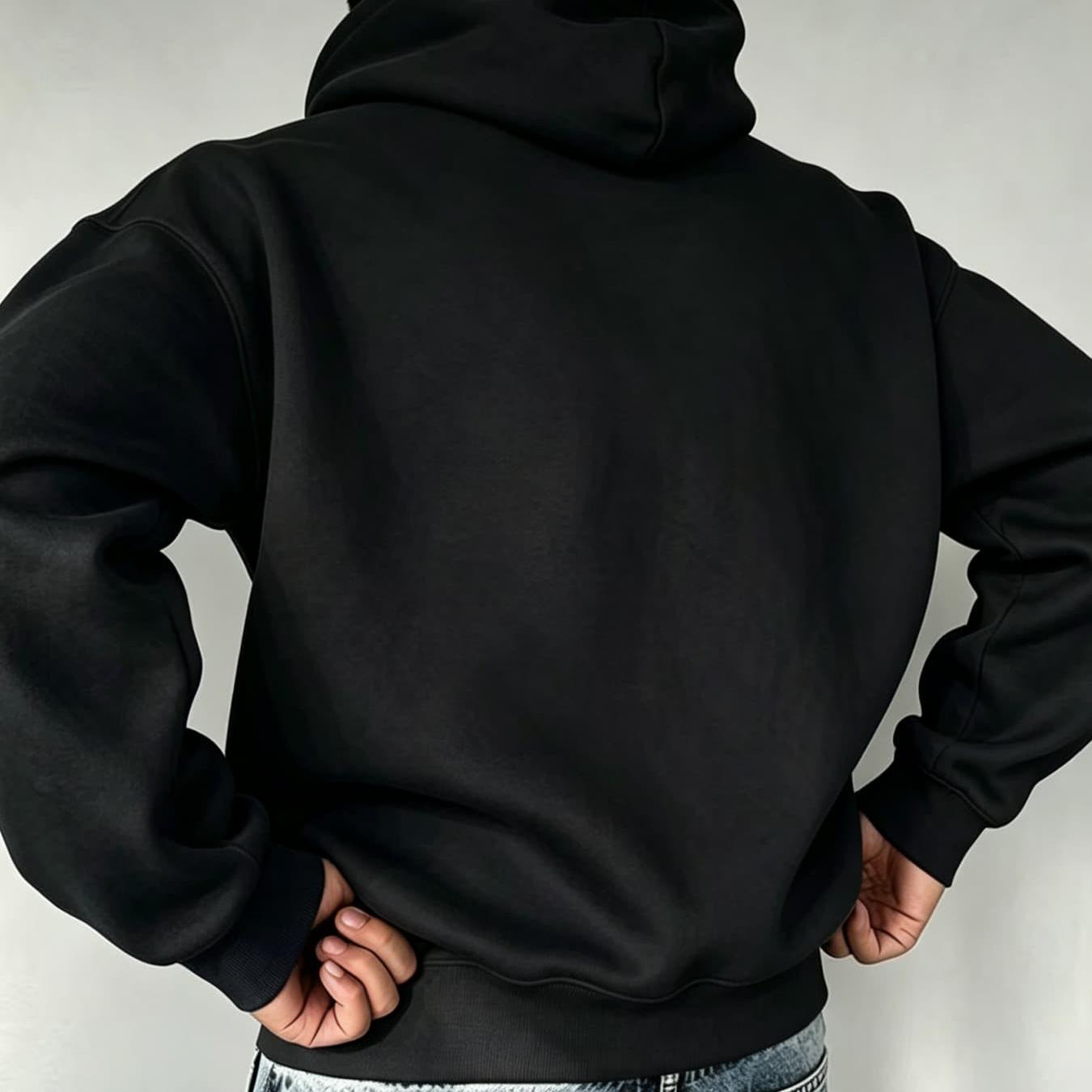 Image of Men's Fleece Lined Hoodie Pullover Oversized Casual Fashion Fall Winter Sweatshirt