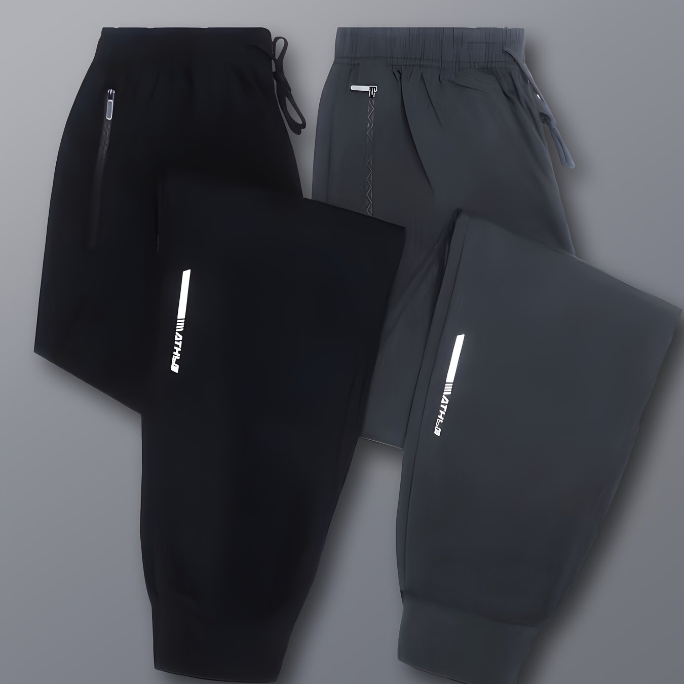 2pcs Drawstring Sweatpants Loose Fit Pants Men's Casual Joggers For Men Winter Fall Running Jogging