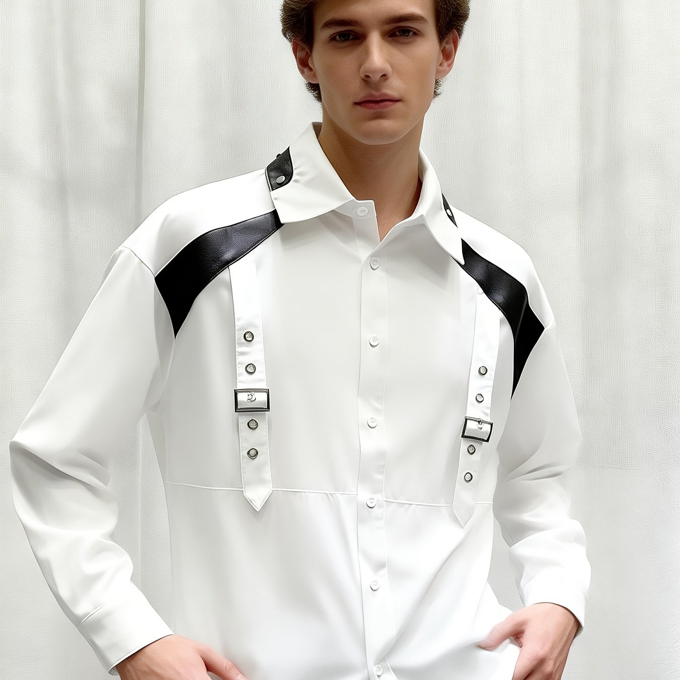 Men' Sense Niche Long Sleeve Shirts Fashion Loose Versatile Casual Shirts