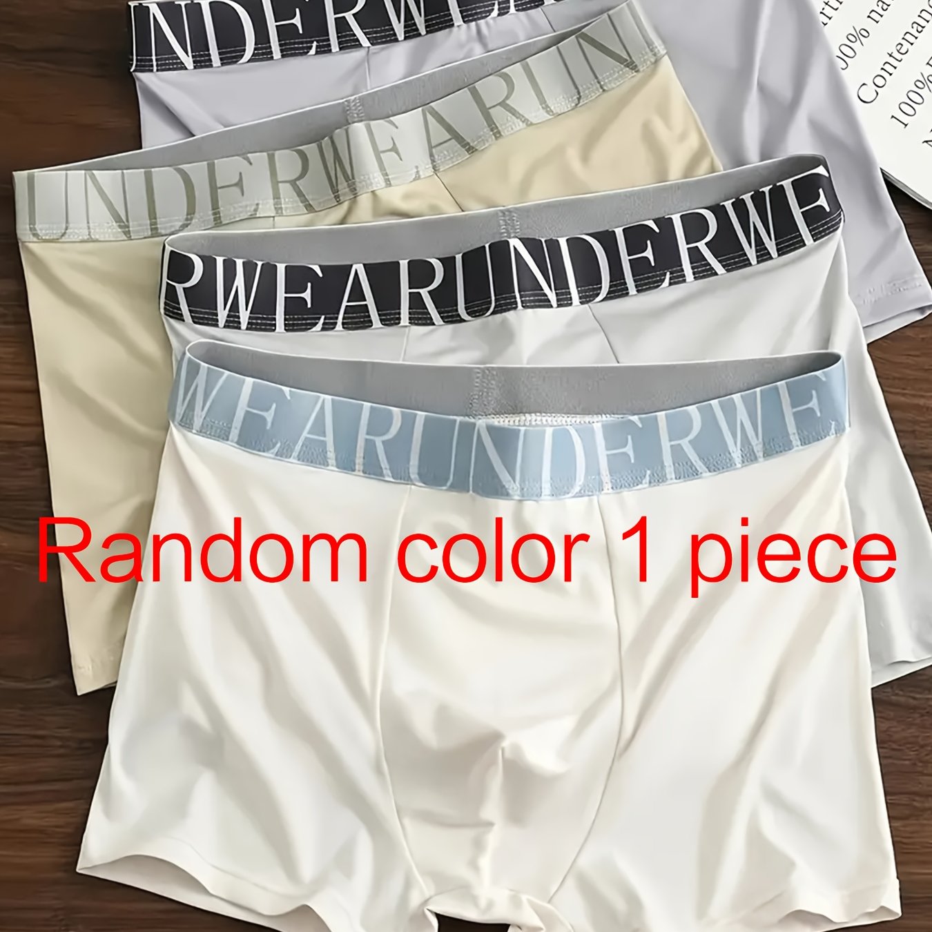 Image of Random 1pc Of Breathable And Soft Men's Boxer Briefs, Men's Underwear, Men's Style Shorts, Elastic And Comfortable, Very Suitable For , Men's Trendy Shorts, Men's Boxer Briefs