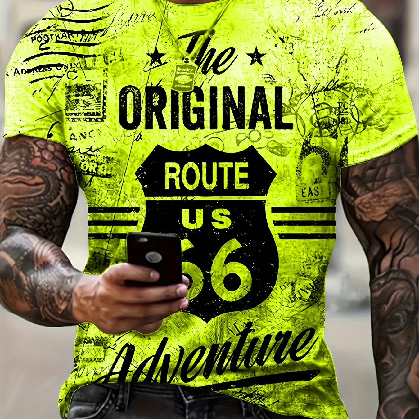 TEMU Men's Summer Creative Printing T-shirt [printed Design - Not Textured]