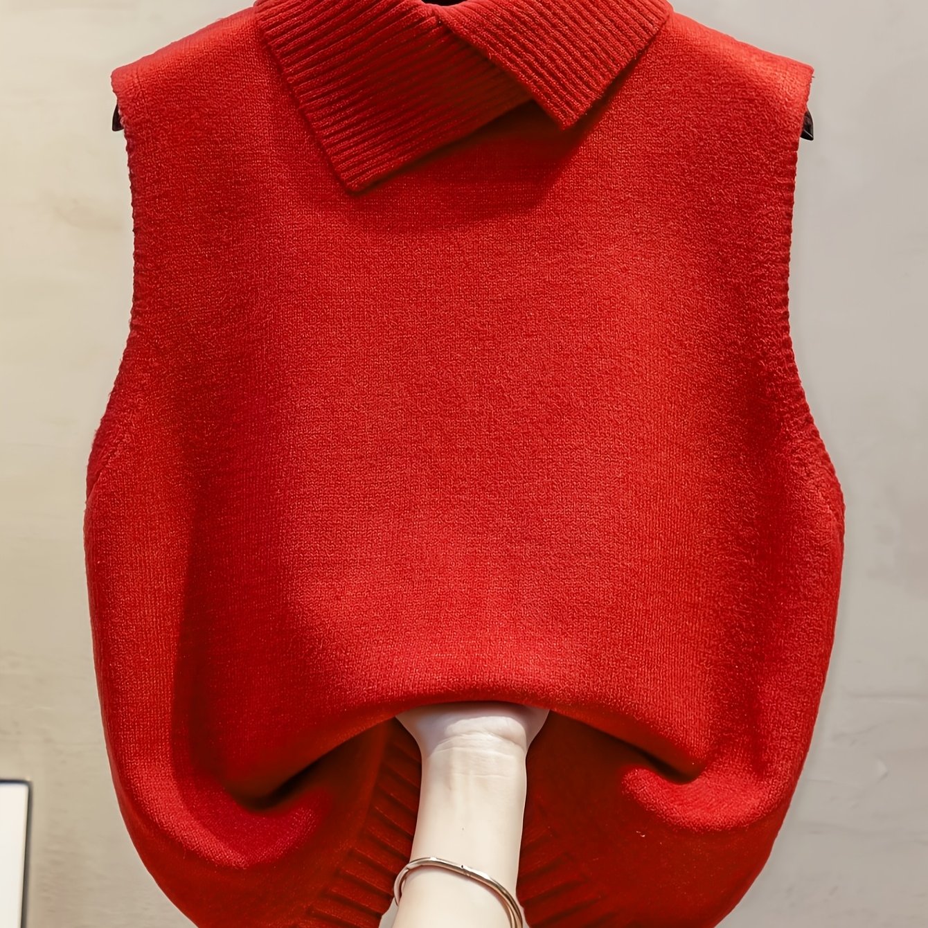 TEMU Débardeur d'automne pour femmes, couleur unie, col à revers, manches, vêtement d'extérieur à , gilet de base intérieur, gilet à revers premium