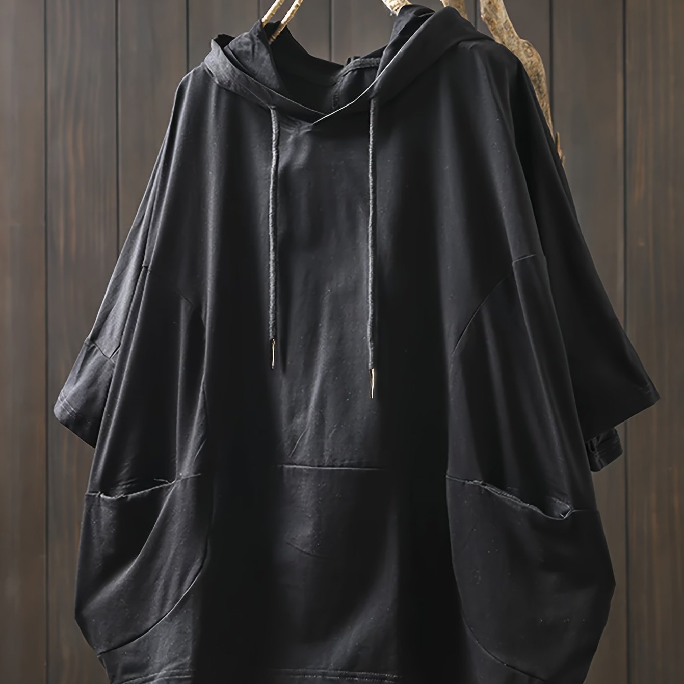 E-shop Plus Size, 2026 Damen Sommer Casual Urlaub Uni-Farben Kapuzen-Kurzarmhemd