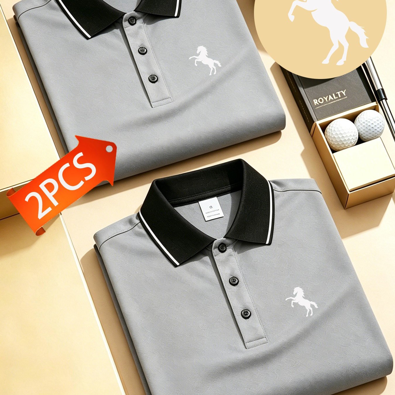 TEMU 2pcs Set S8-951 Logo New Casual Sport Men's Color-block Lapel Short-sleeve Shirt, Fashionable Printed Pattern, Quick-drying Fabric, Comfortable