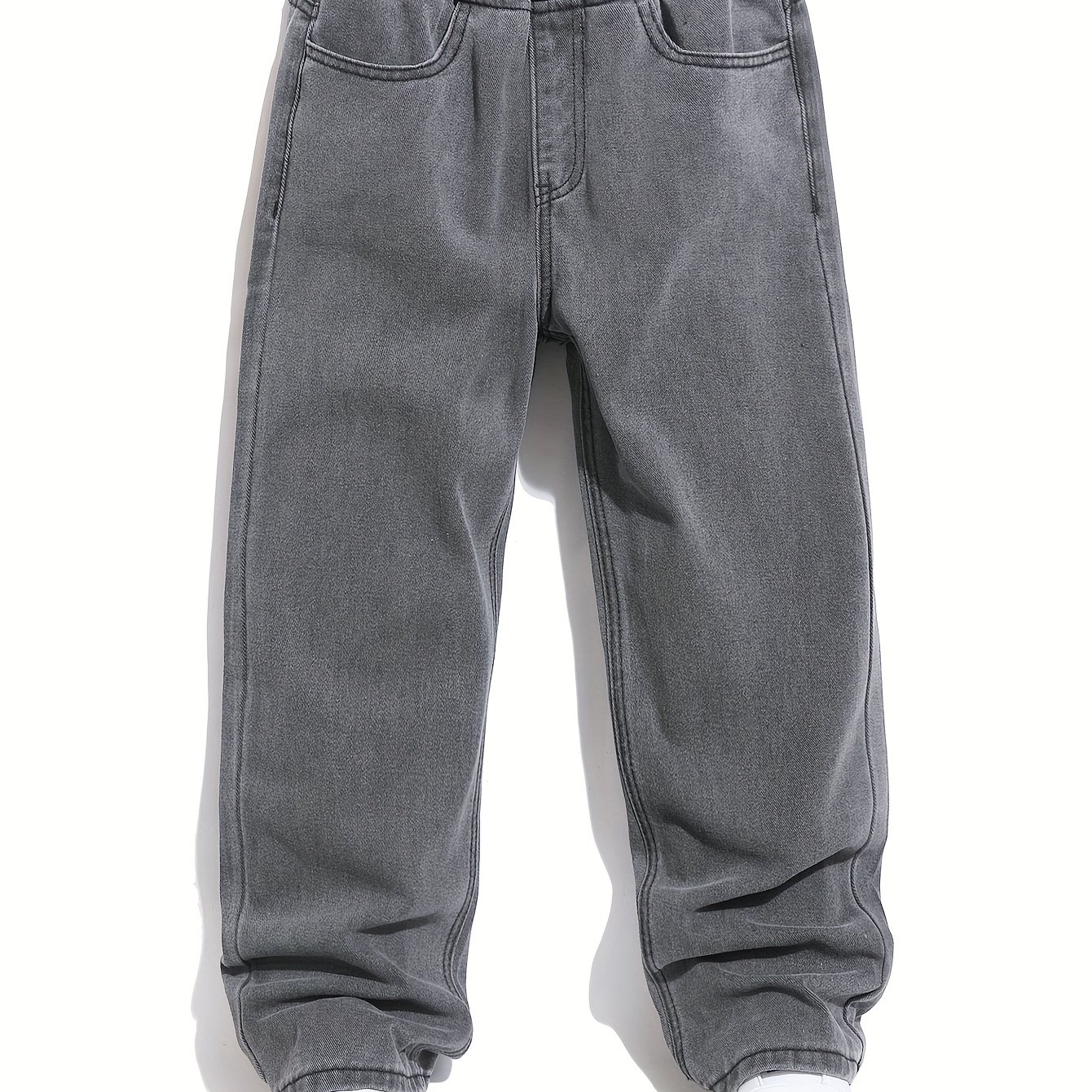 Image of Boys' Gray Casual Wide-leg Jeans
