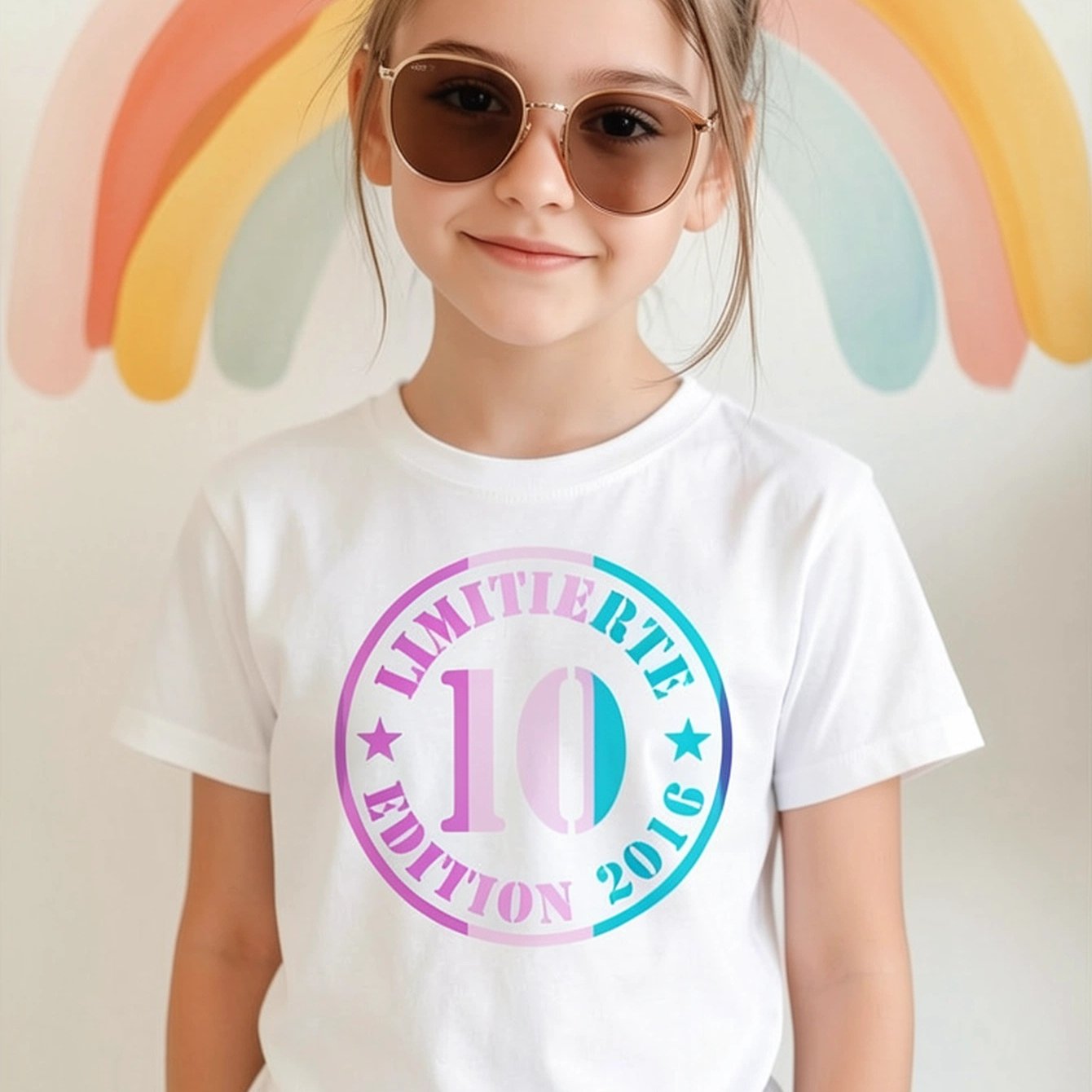 Image of 10th Birthday Edition 2016 10 Years Boy Girl T-shirt Comfortable Casual Crew Neck Tee For Boys And Girls T Shirt, 200g, Ages 6-12 Years