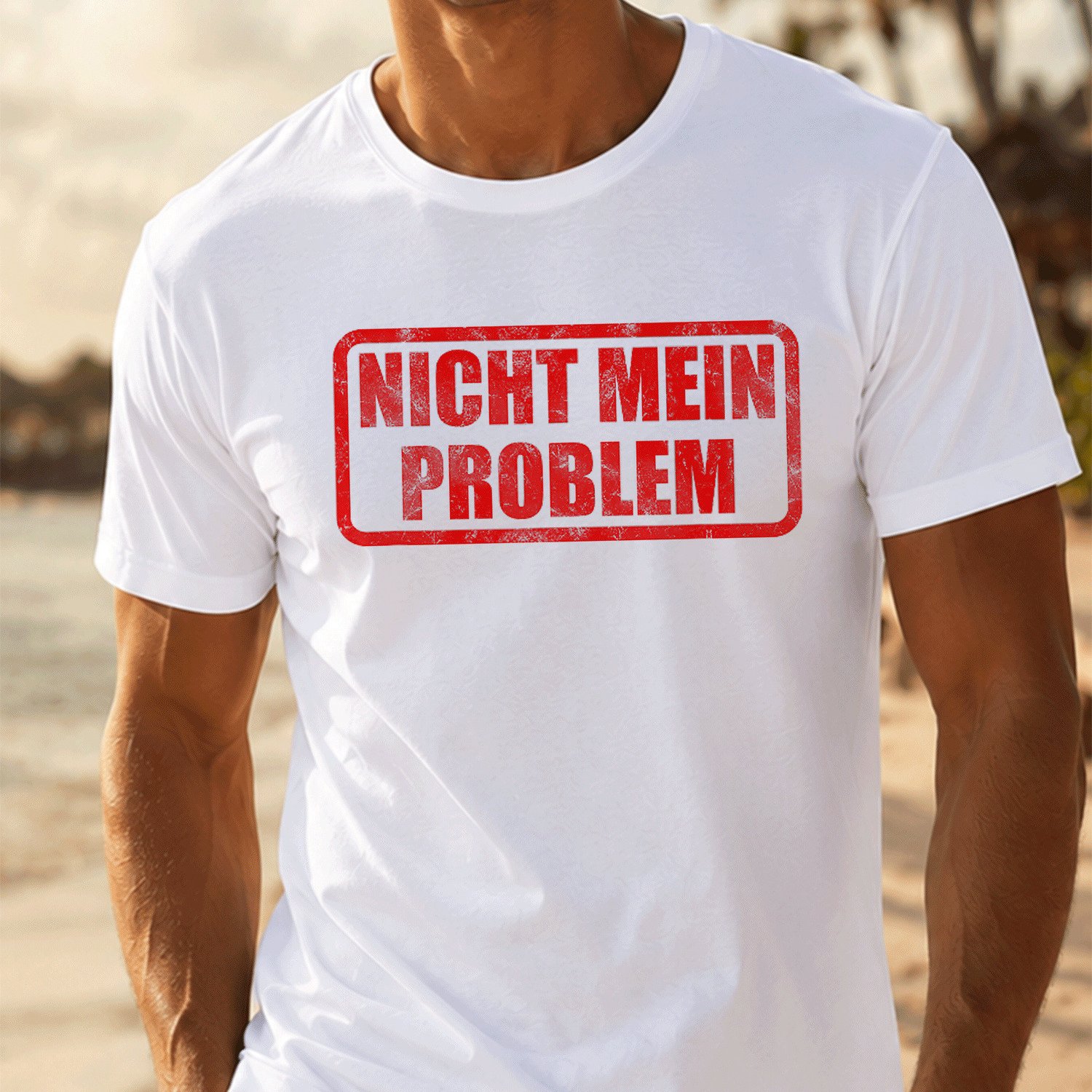 Not My Problem Funny Sarcastic Statement T-shirt For Men Summer Casual Tee - Lightweight Top For Seaside Vacation, Beach Resort