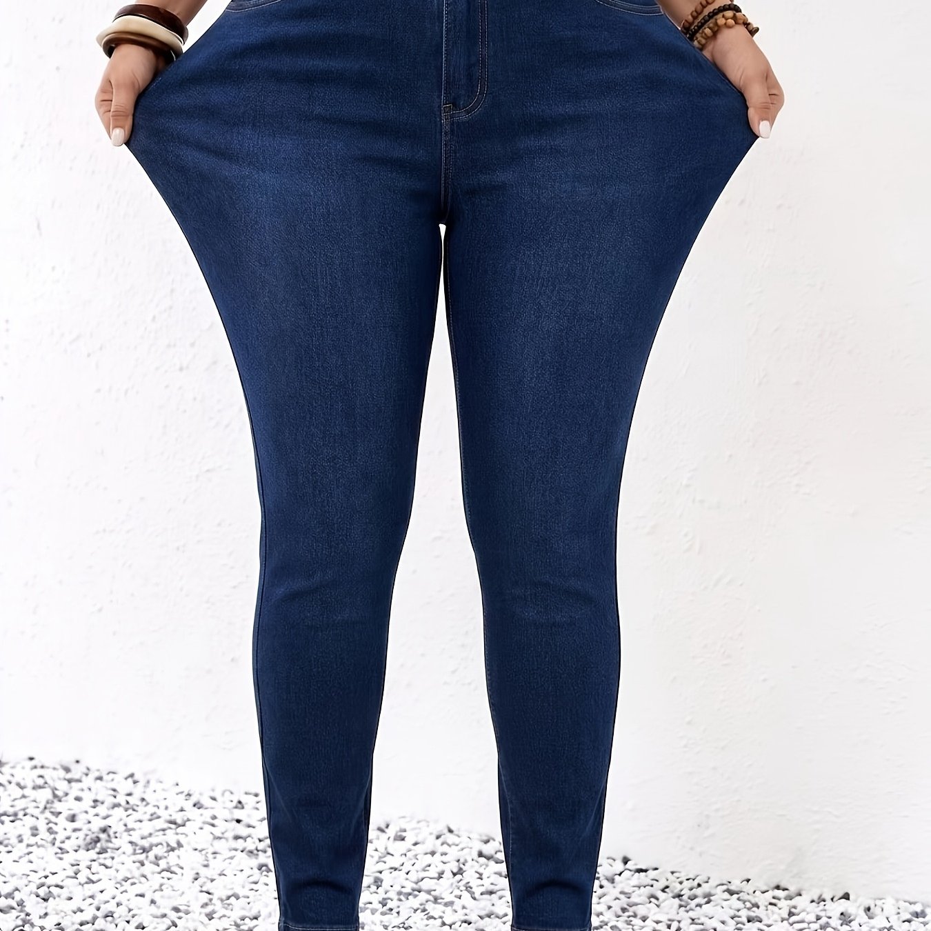 Women's Plus-size High-waisted Jeans, Stretch Denim Pants And Clothing