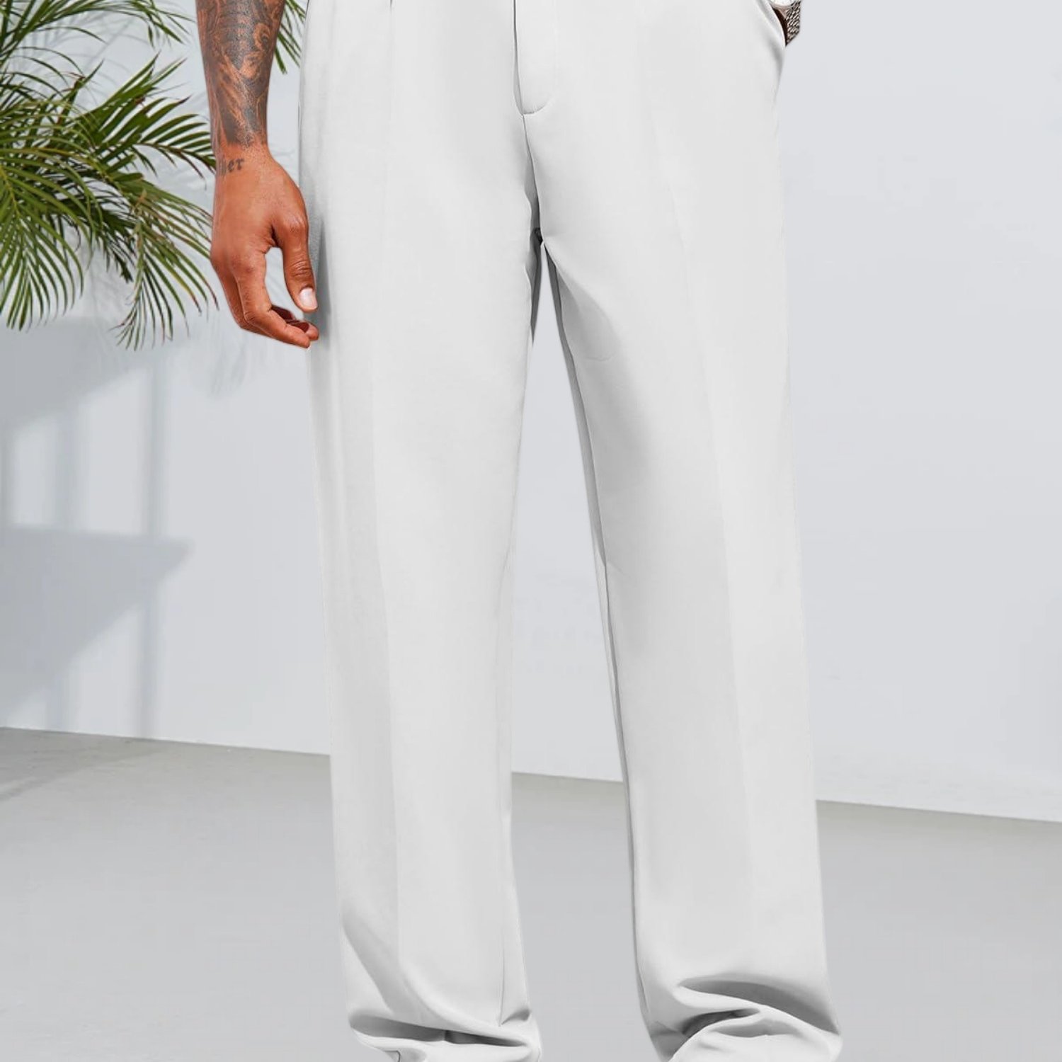 Men's Chino Pants In Plus Size, Relaxed Fit Casual Pants, Sophisticated Dress Pants, Fashionable Fabric Trousers, Business Attire For Men