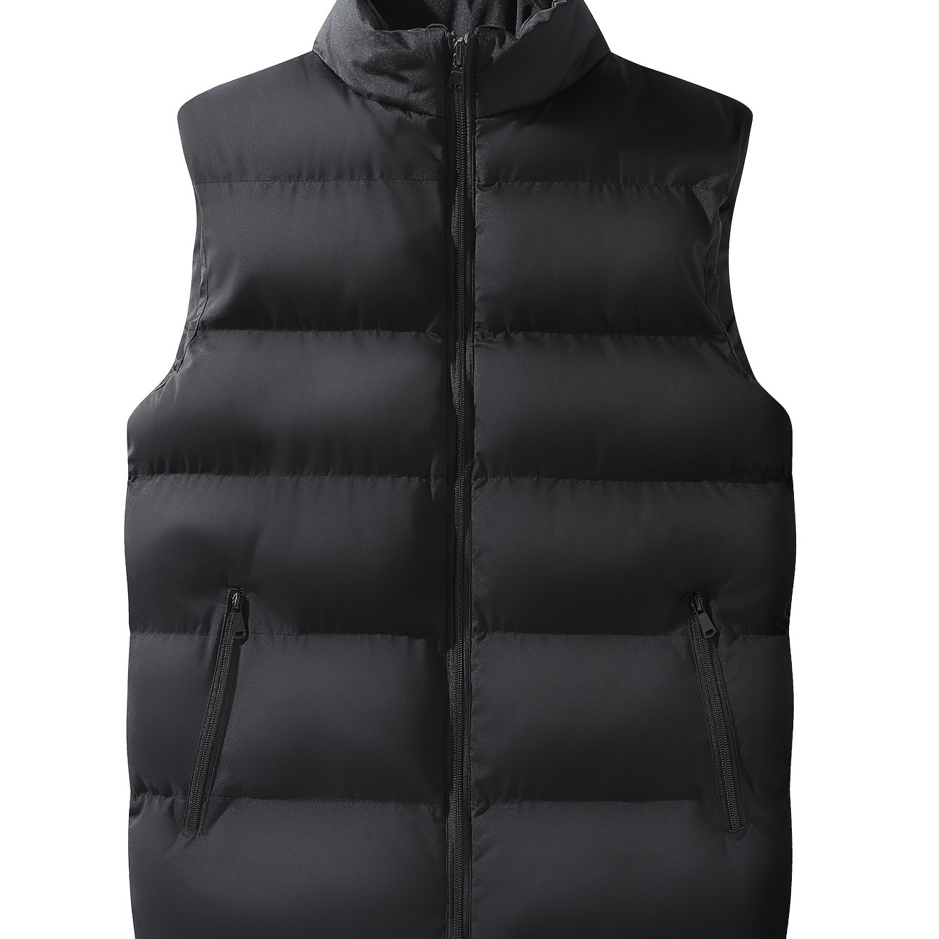 TEMU Thickened And Thermal Built-in Pocket Vest Stand Collar For Men In Autumn And Winter, Lightweight Folding Ski Vest Sleeveless Jacket,