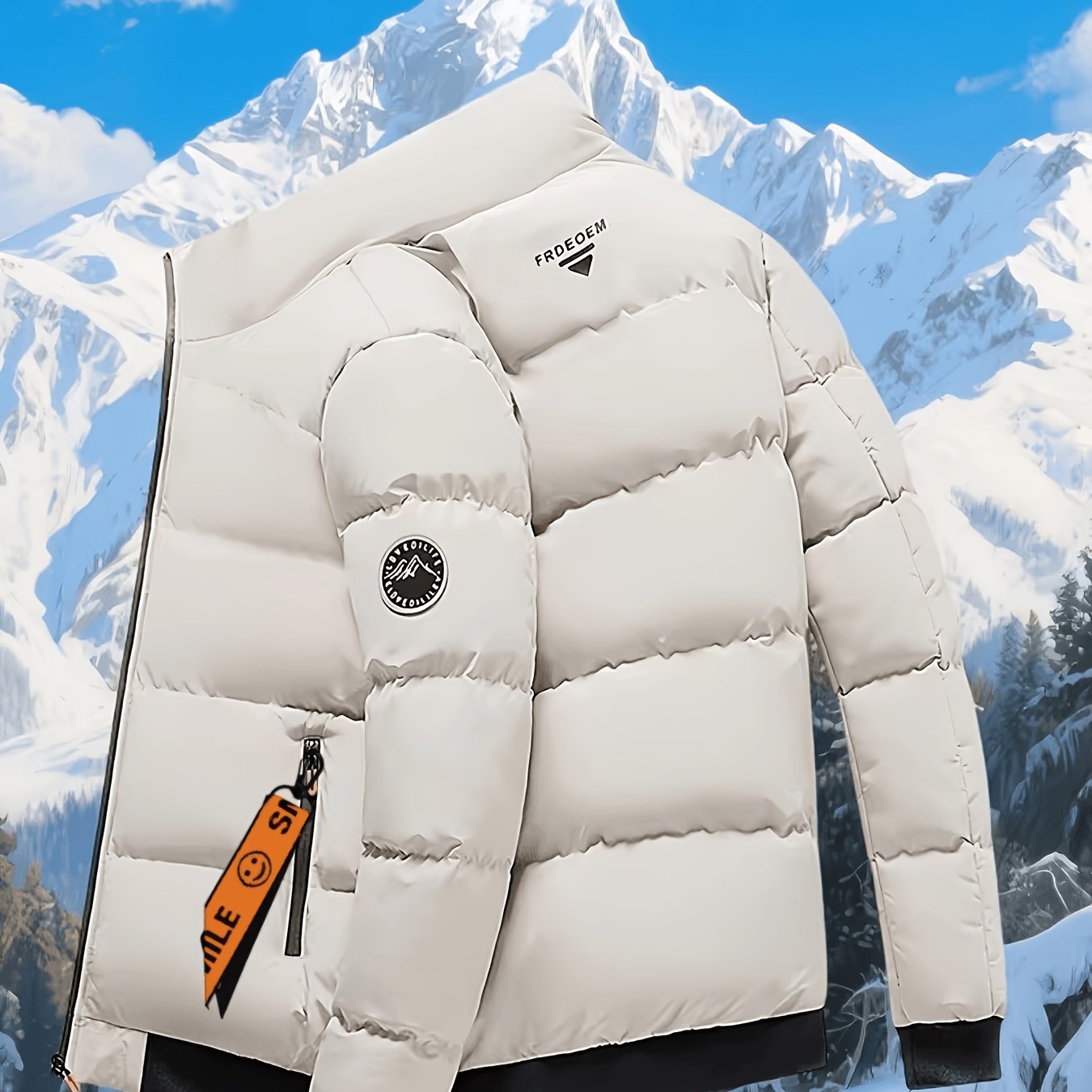 TEMU Chaqueta acolchada de invierno para hombre, casual, de moda, versátil, cómoda, con cuello , acolchada y engrosada para mayor , un colgante