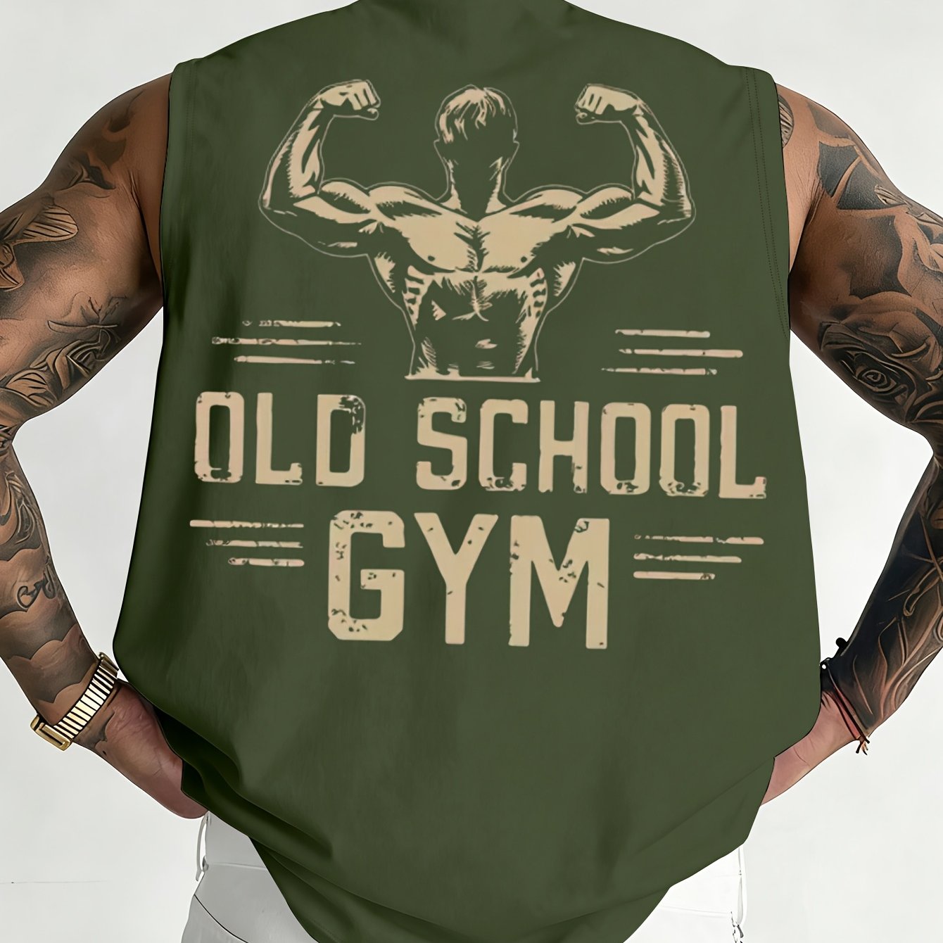 TEMU Men's Letter Boxing Pattern Print Crew Neck Sleeveless T-shirt Vest Casual Comfortable Versatile Top Suitable For Summer Wear