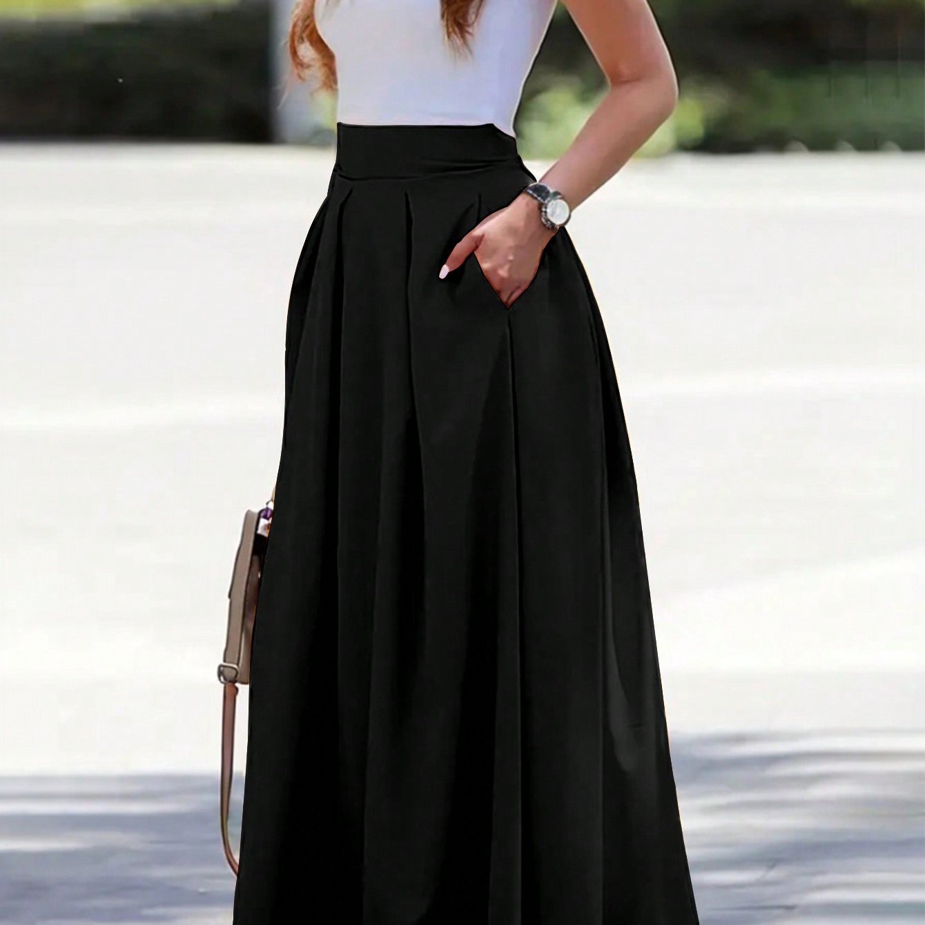 TEMU Women's Skirt, High-end Elegant Style, Versatile, Machine Washable