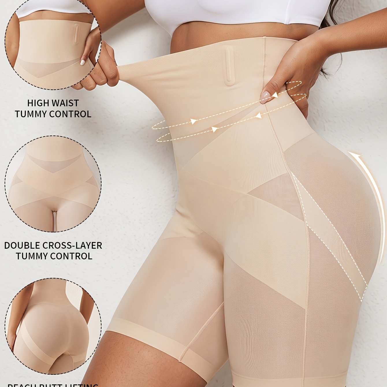 Image of Women's High Waist Shapewear Shorts, Tummy Control Waist Shaping Lifter Underwear, Panties For Dress Daily Layering