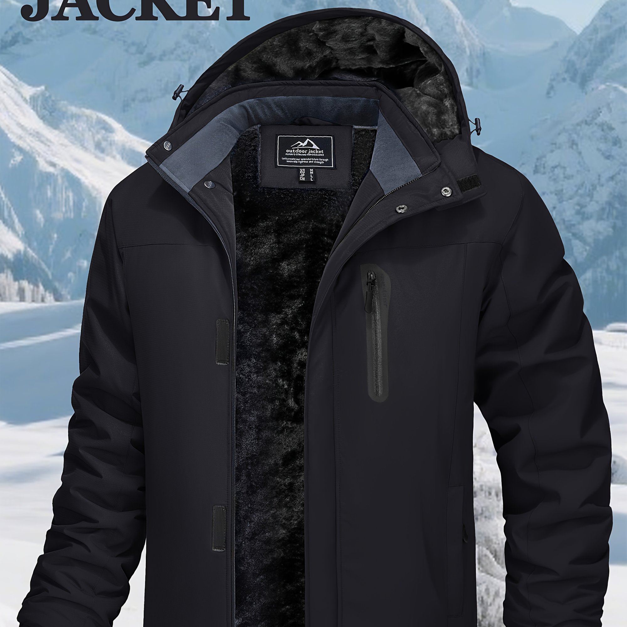 Men's Windproof Fleece Lined Ski Snowboard Jacket