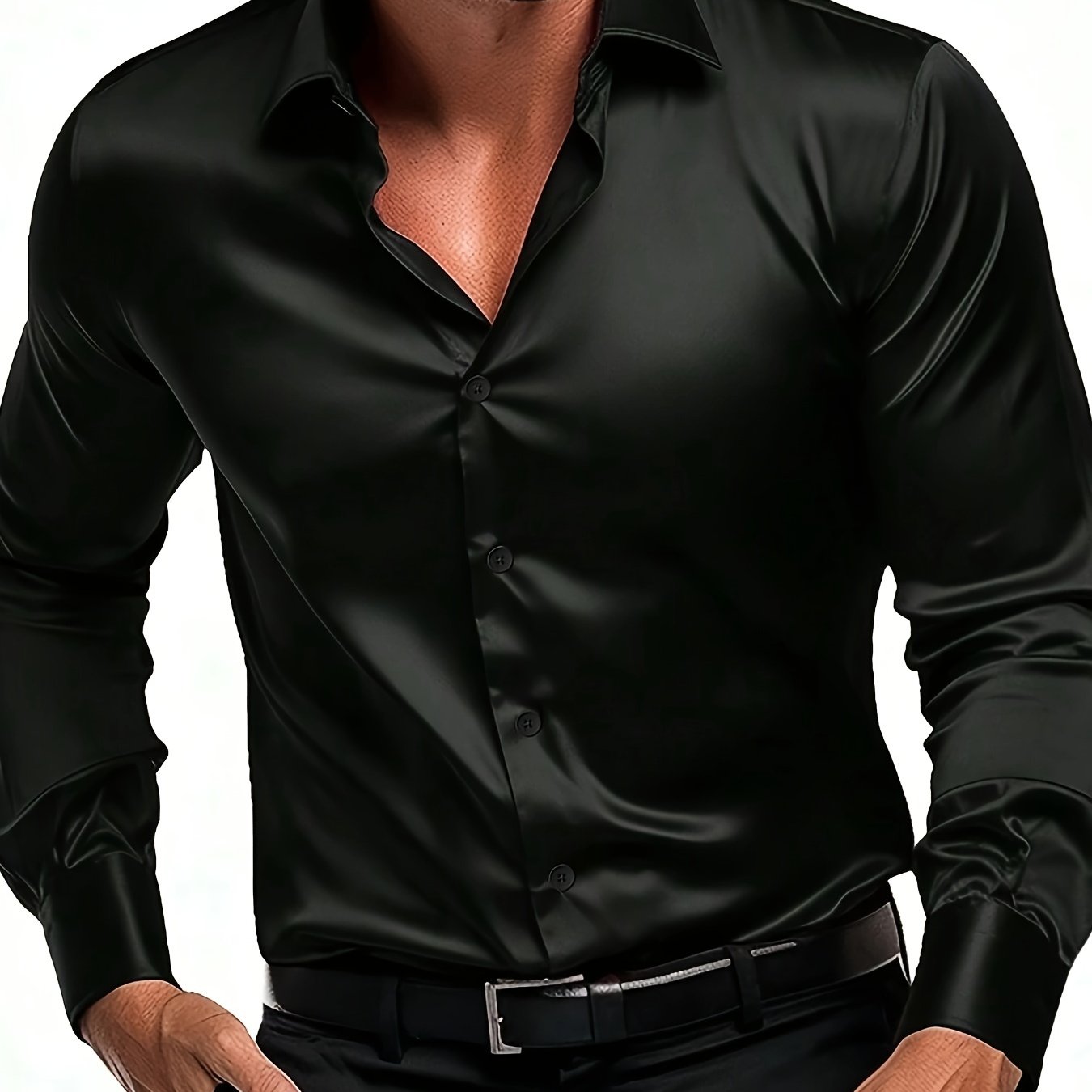 Men' Casual Long-sleeve Solid Color Shirt