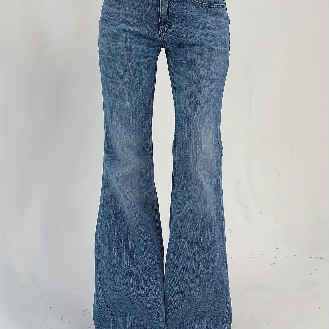 Women's Denim Low-waisted Washed Denim Pants Design Sense Flared High And Women's Denim Trousers