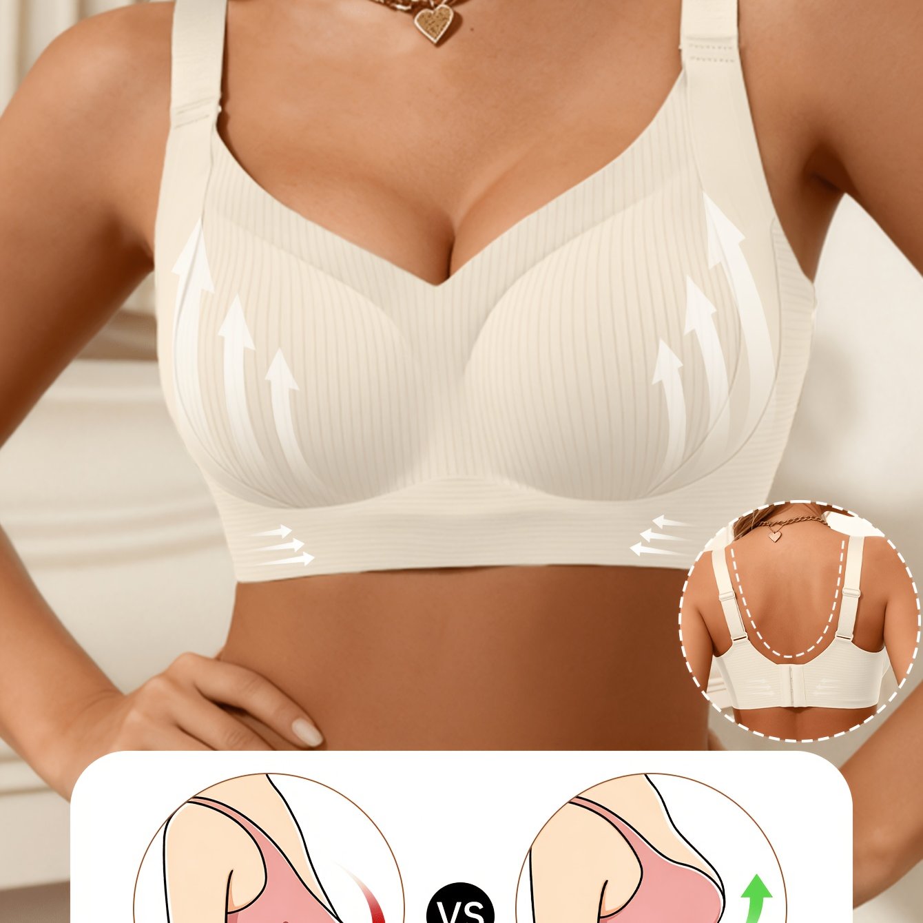 Women' S Wide-strap Push-up Bra, Sold Individually. Comfortable, Simple And Stylish For Casual Attire, In A Breathable, Casual Solid Colour, With No Underwire.