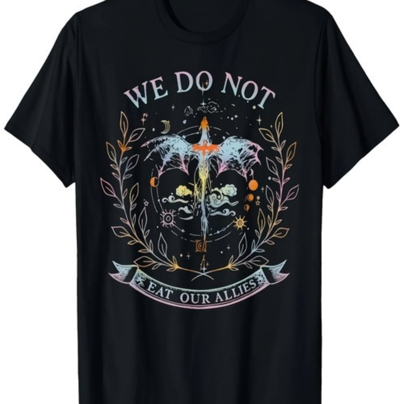 TEMU We " Dragon Knight Fourth Wing Fantasy T-shirt - With White Dragon - Men's Casual Sportswear - Suitable For Summer And Autumn Daily Wear