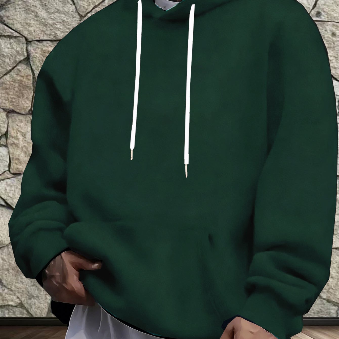 TEMU 1pc Plus Size Men's Fashion Casual Pullover Hoodie