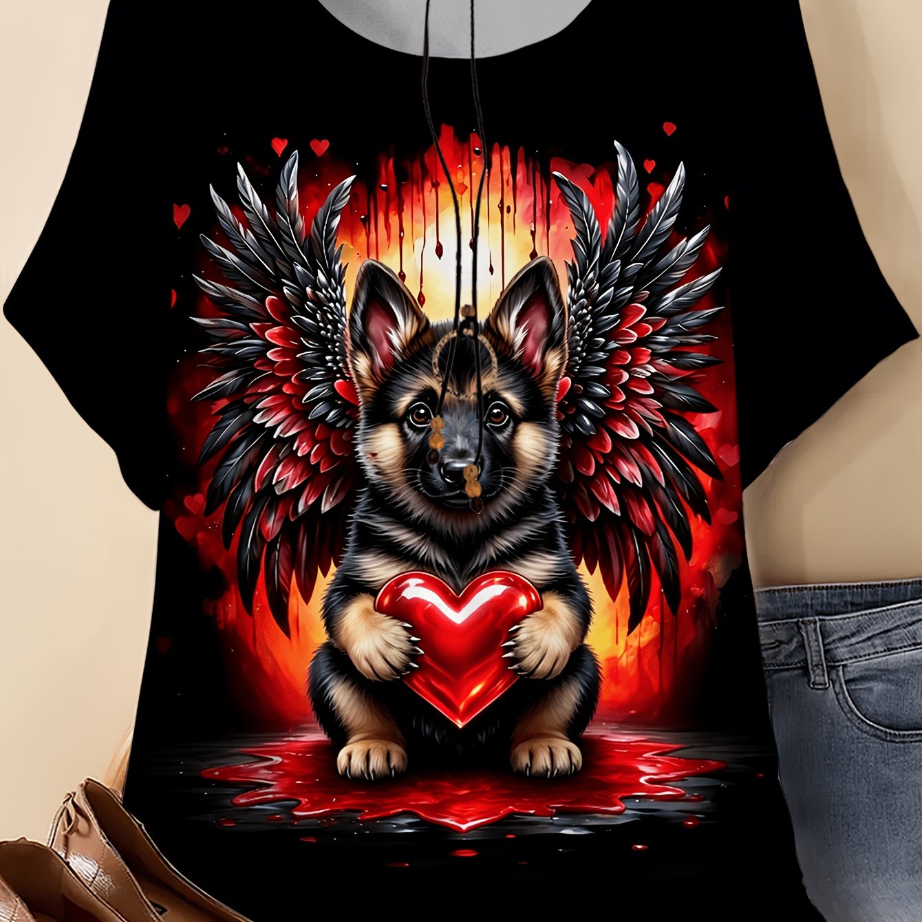 TEMU Plus Size, Plus Size Women's Y Casual Short Sleeve Crew Neck Printed T-shirt, Breathable And Comfortable, Machine Washable, Fashionable Summer