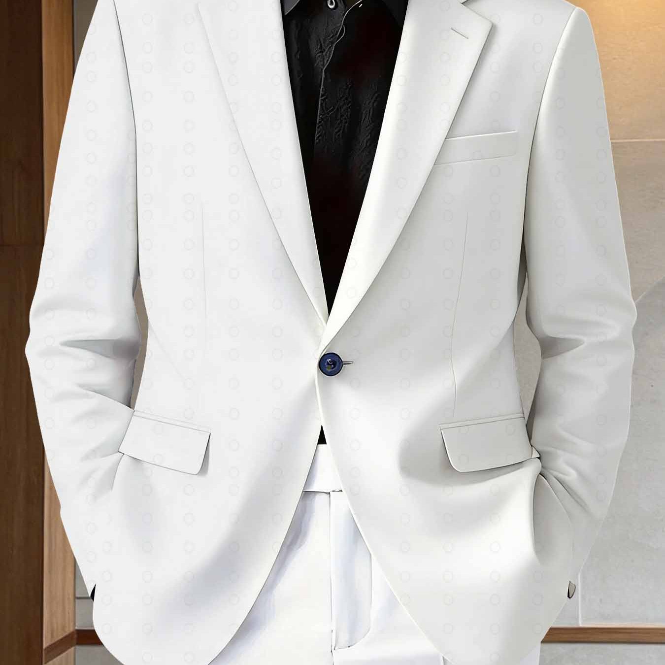 Plus Size Slim-fit Suit Jacket A Stylish Piece For Everyday And Parties Featuring A Modern Suit Cut With Festive Themes A Unique Item For Fashion Enthusiasts, Plus Size