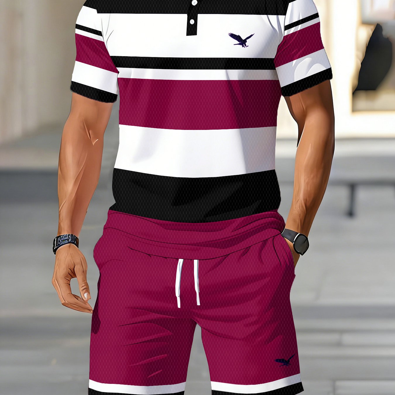 TEMU A 2pcs Set Consisting Of A Short-sleeve Shirt And Shorts, Perfect For Casual Summer Streetwear