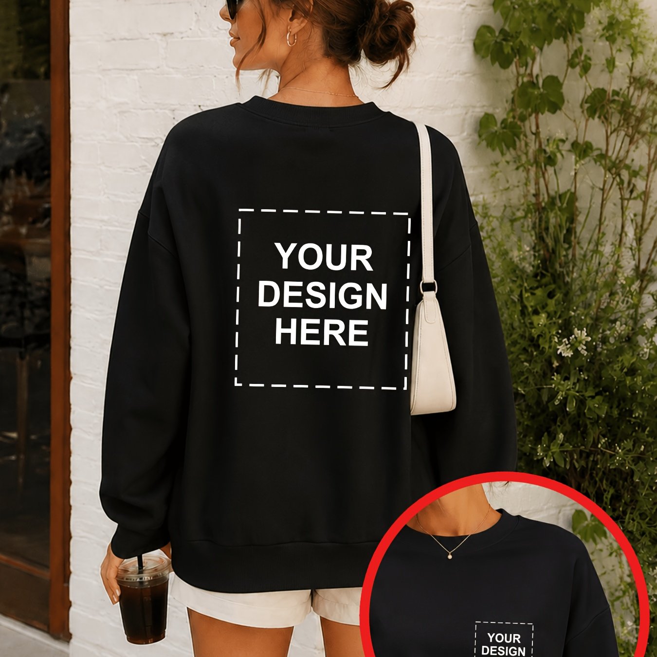 TEMU Dames sweatshirt met ronde hals en geprint naar keuze, Herfst/Winter dames casual pullover top met lange mouwen, Elegante en mooie dames