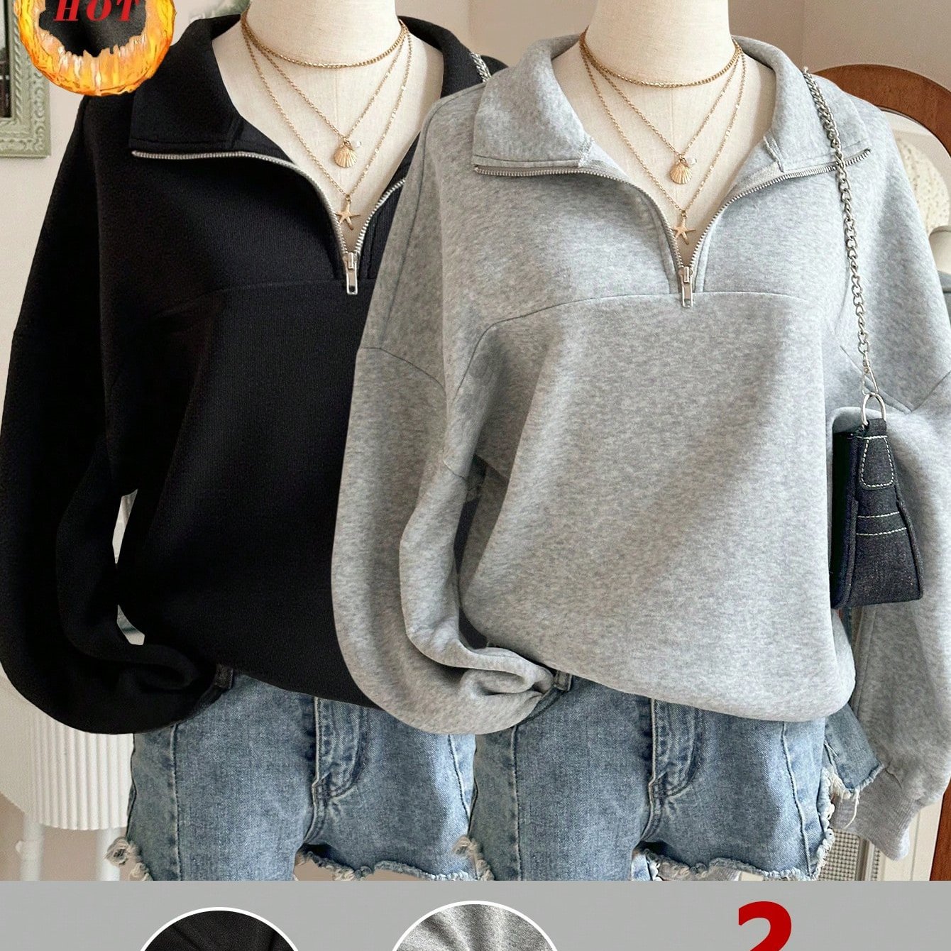 TEMU 2pcs Set Of European And Women's Fashion Solid Color Tops And Outerwear