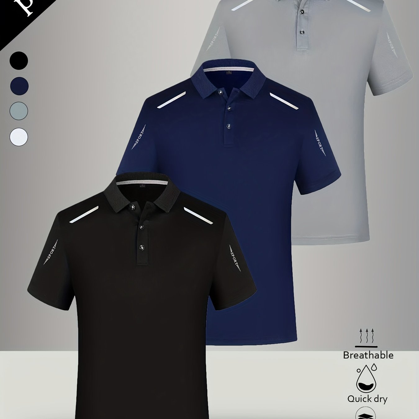 TEMU Set Of 3 Men's Lightweight Shirts, Featuring Breathable Print Buttons In Short-sleeve Style, Easy To Care For And Perfect For Daily Casual Wear,