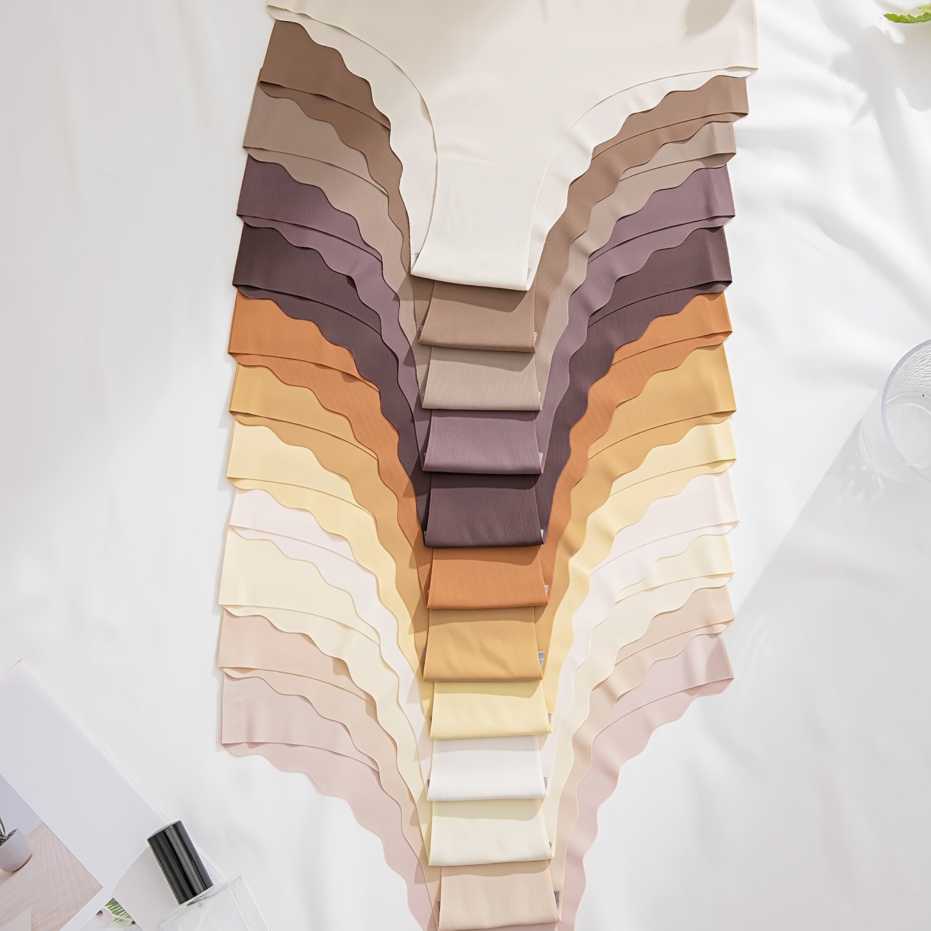 Hipster Seamless Wave Trim Low-rise Triangle Panties 12pcs