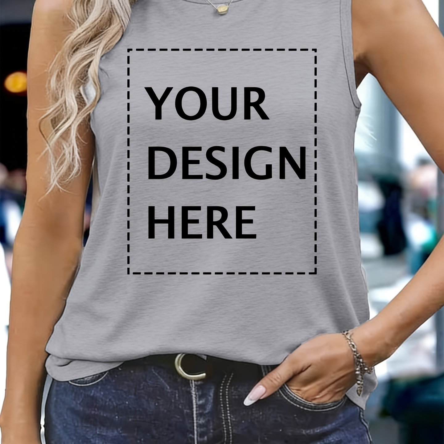 TEMU 07# [Estilo Personalizado] Chaleco Personalizado para Mujer - Top y Transpirable sin , Cuello Casual, Moda para Viajes, Lavable a Máquina,