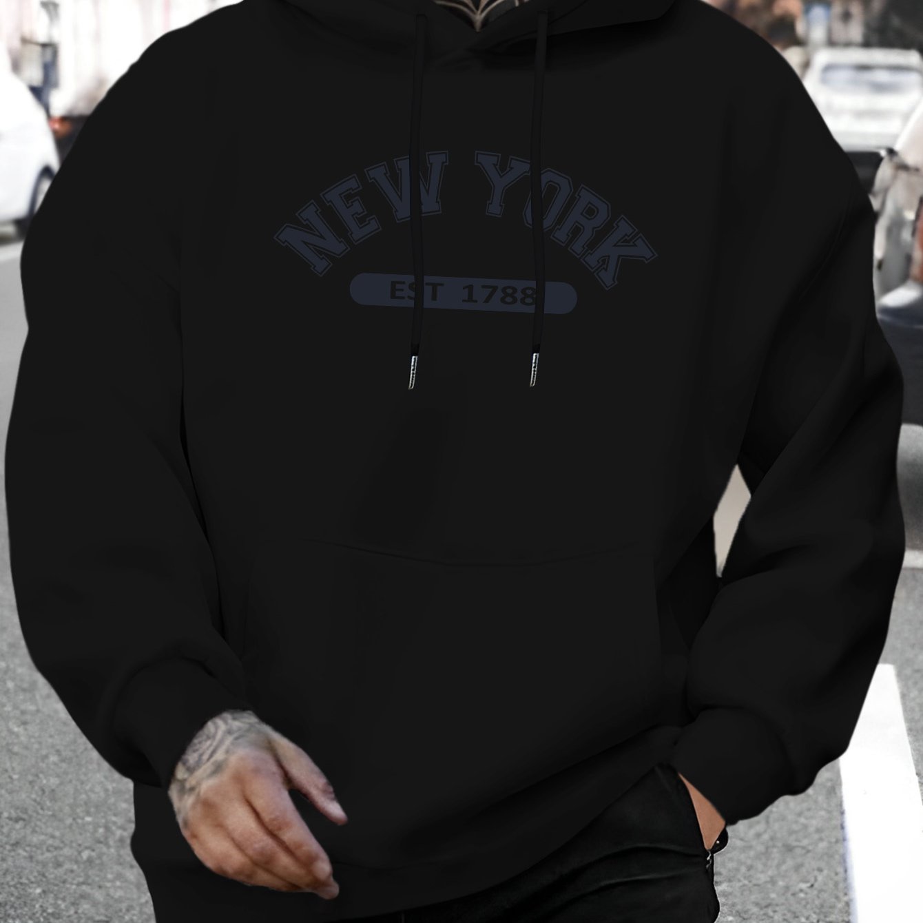 Image of A Est 1788 Theme Design Trendy Hoodie Man's Hoodie High Quality Thick Premium Sweatshirt For Casual Wear And Street Style Gift For Who Love Urban Fashion