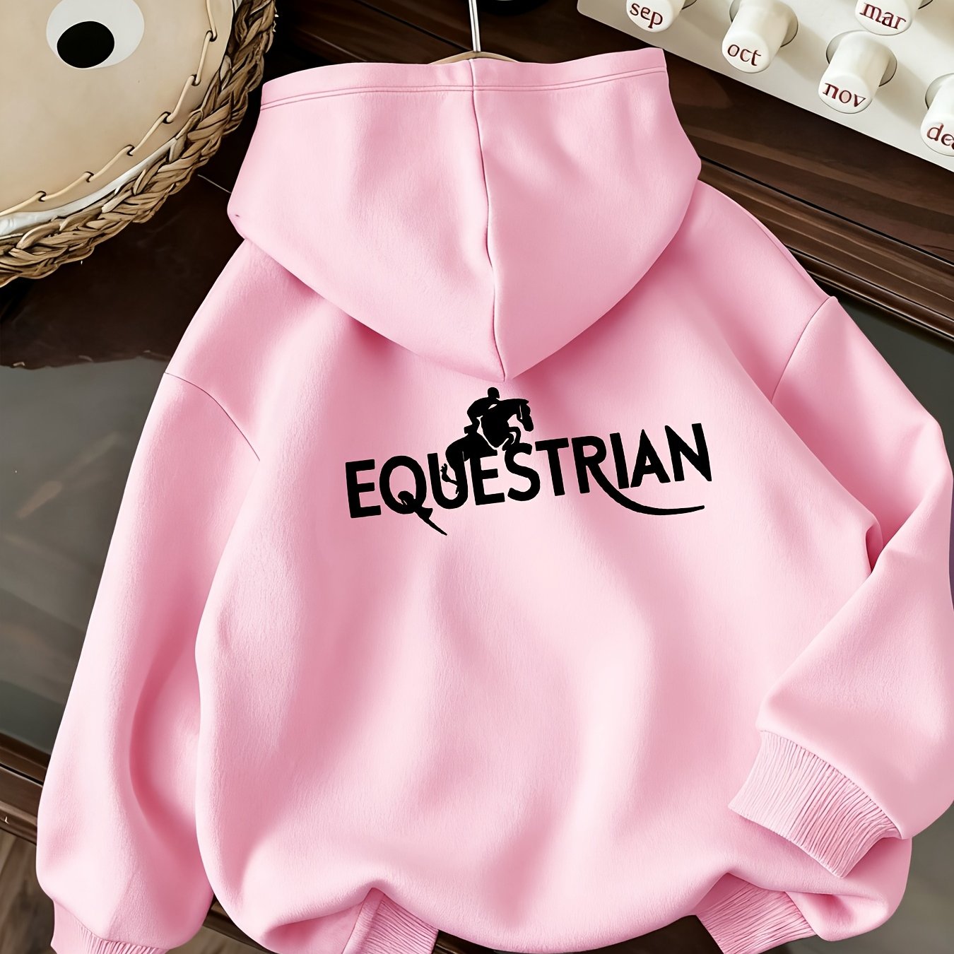 TEMU Women's Fashion Hooded Drawstring Sweatshirt, Autumn And Winter Lined, Pattern Printed Hoodie, Suitable For Autumn And Winter, Women's Clothing
