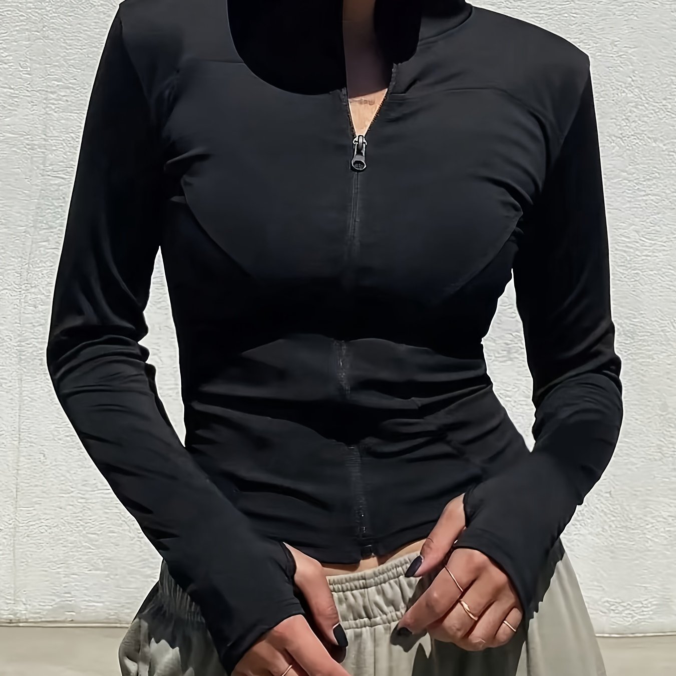 E-shop Sportjacke für Damen, figurbetonte Yoga-Trainingskleidung, Lauf- und Fitnessbekleidung, schnelltrocknend, Langarm-Cardigan mit durchgehendem