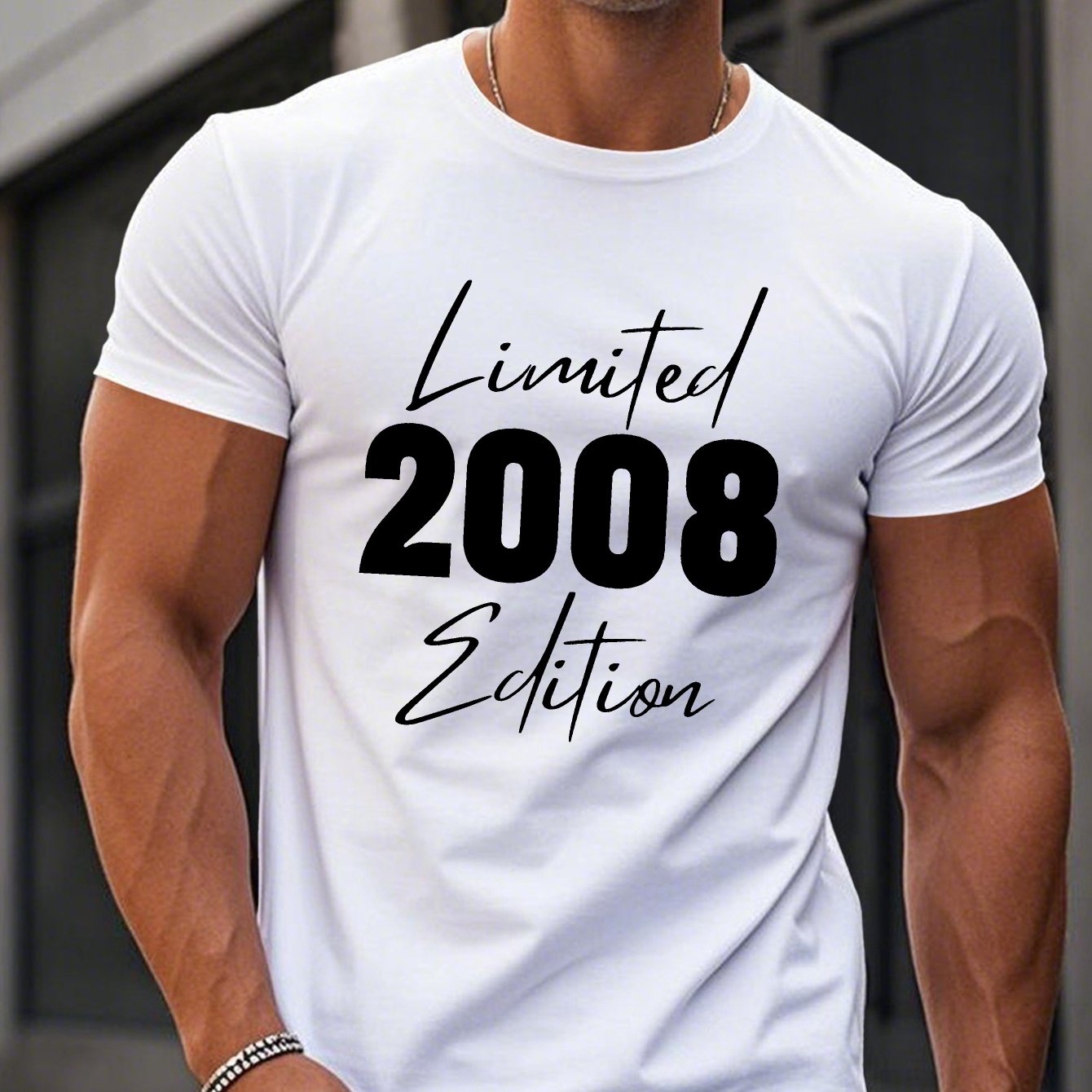 TEMU 2008 Edition Men's Short Sleeve T-shirt Summer T-shirt Top